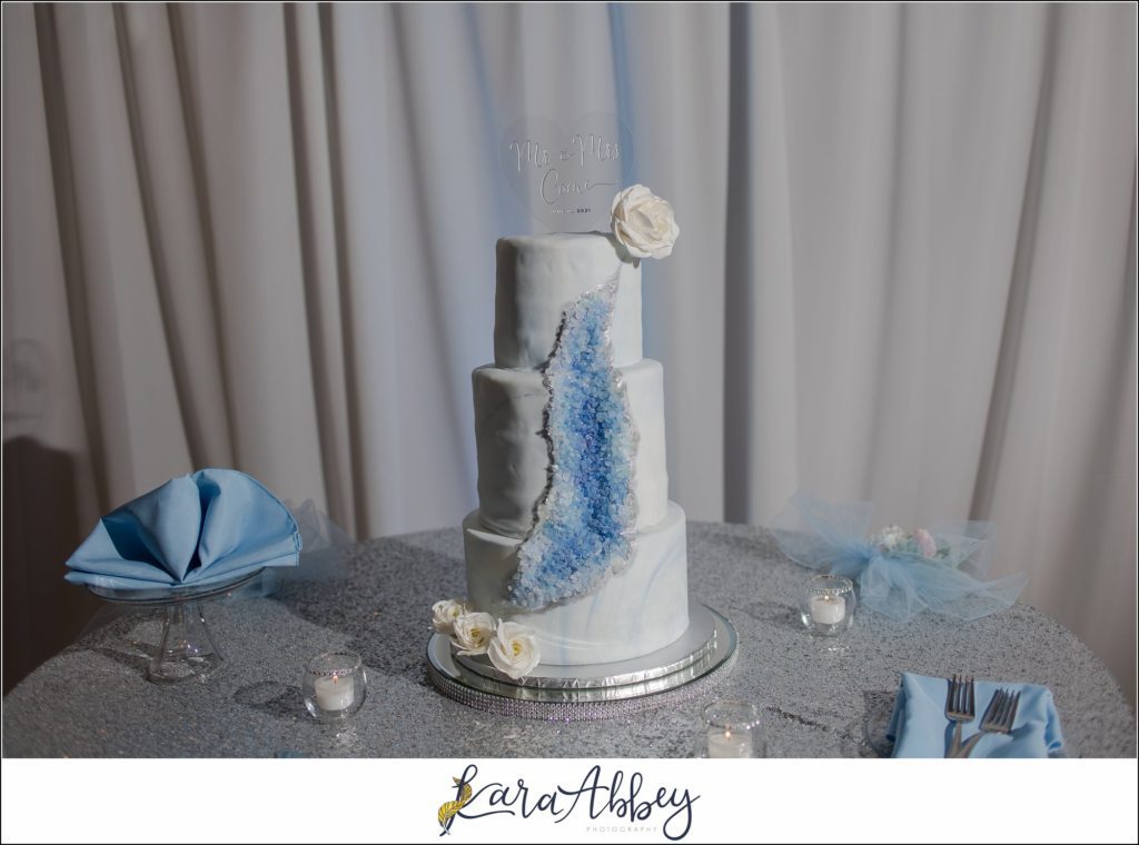 Amazing Light Blue Geode 3-Tier Wedding Cake by Cakes by Colby in North Huntingdon, PA