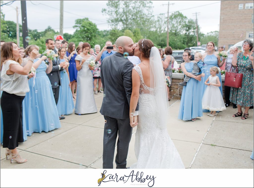 Light Blue Summer Wedding Ceremony at Immaculate Conception Church in Irwin PA