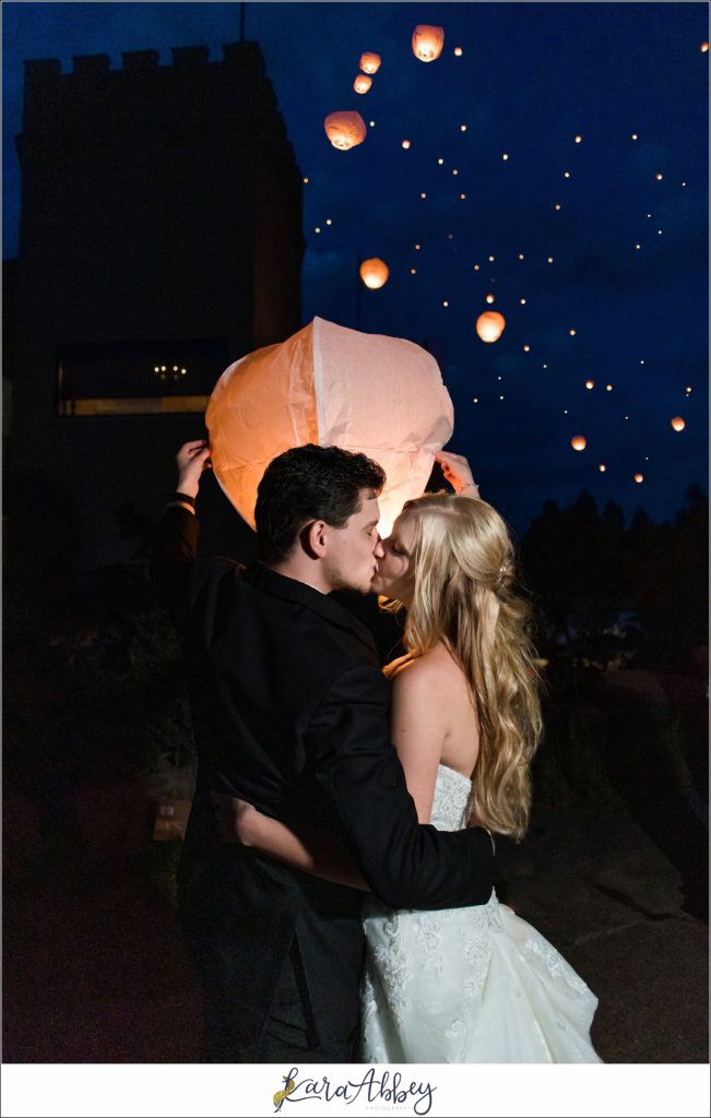 Summer Fairy Tale Wedding at Shakespeare's Restaurant & Pub in Ellwood City PA Lantern Sendoff