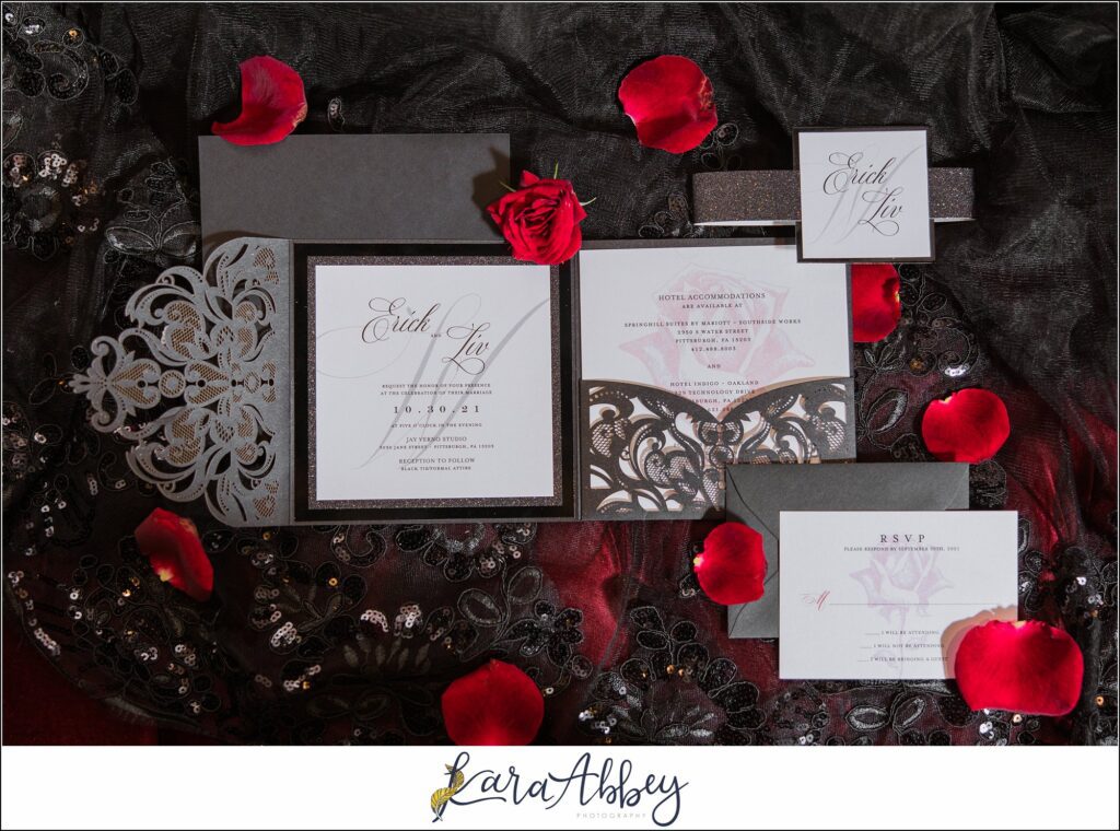 Goth Glam Halloween Wedding at J Verno Studios Pittsburgh PA