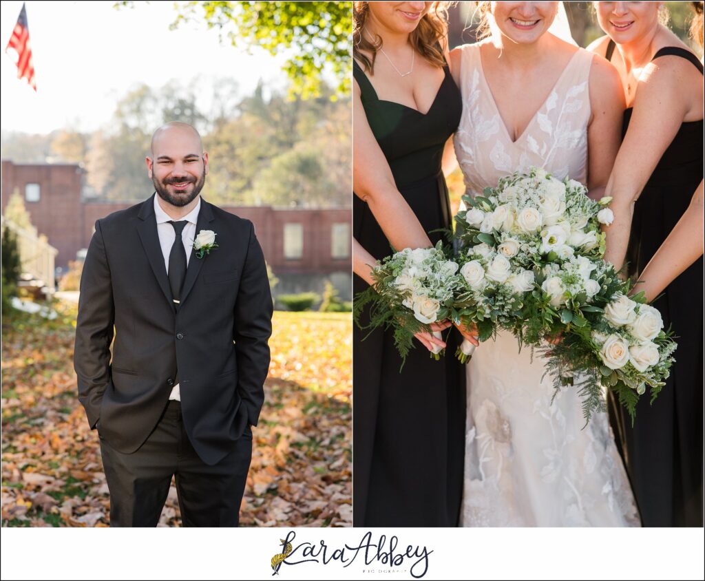 Classic Fall Wedding Portraits along Main Street in Downtown Irwin, PA