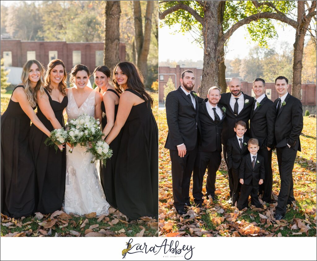 Classic Fall Wedding Portraits along Main Street in Downtown Irwin, PA