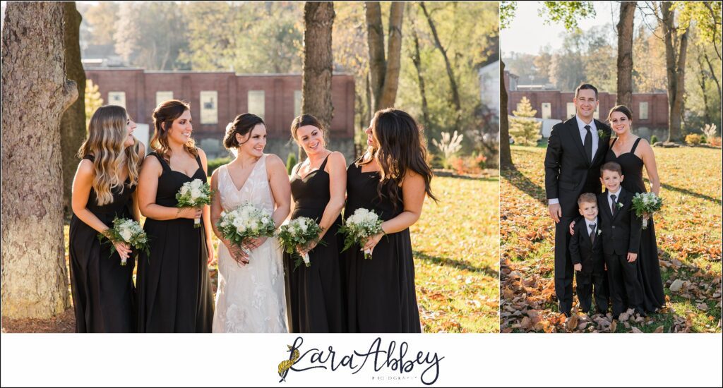 Classic Fall Wedding Portraits along Main Street in Downtown Irwin, PA