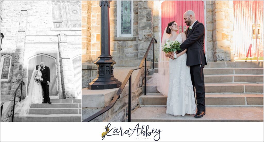Classic Fall Wedding Portraits along Main Street in Downtown Irwin, PA