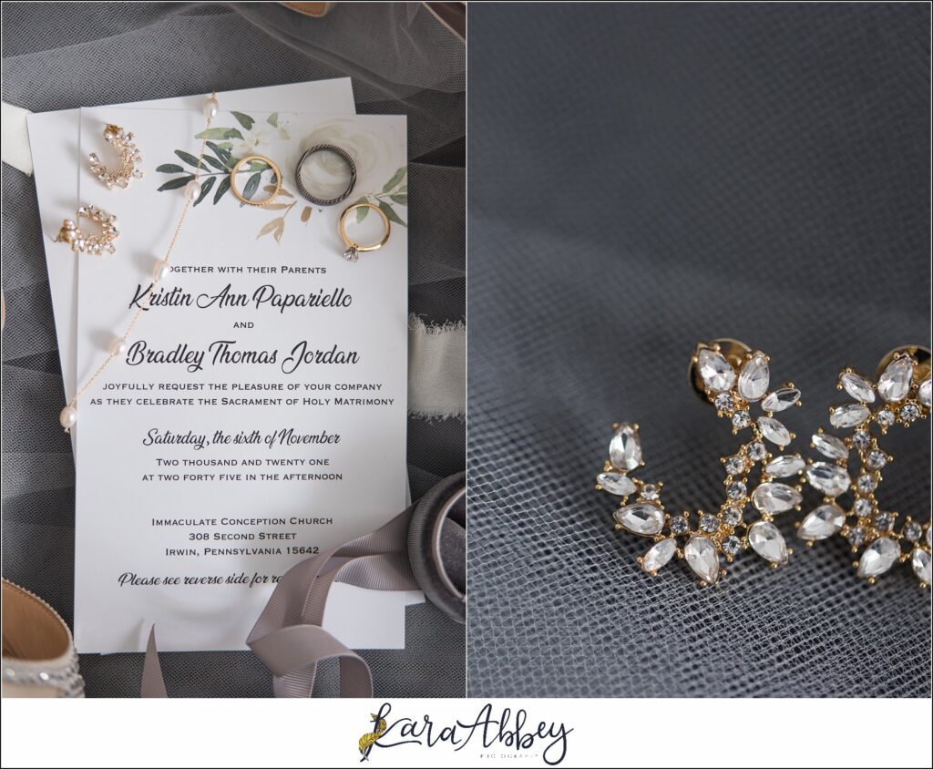 Classic Fall Wedding in Irwin, PA Details & Getting Ready