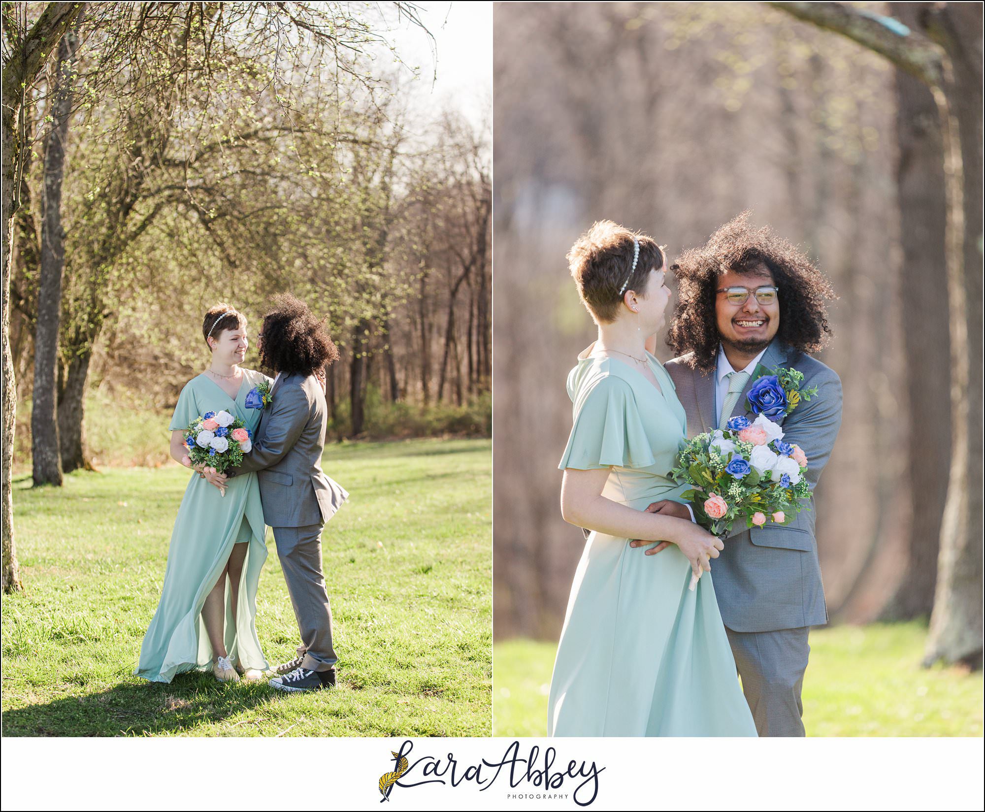 Spring Elopement Portraits at Oak Hollow Park in North Huntingdon, PA