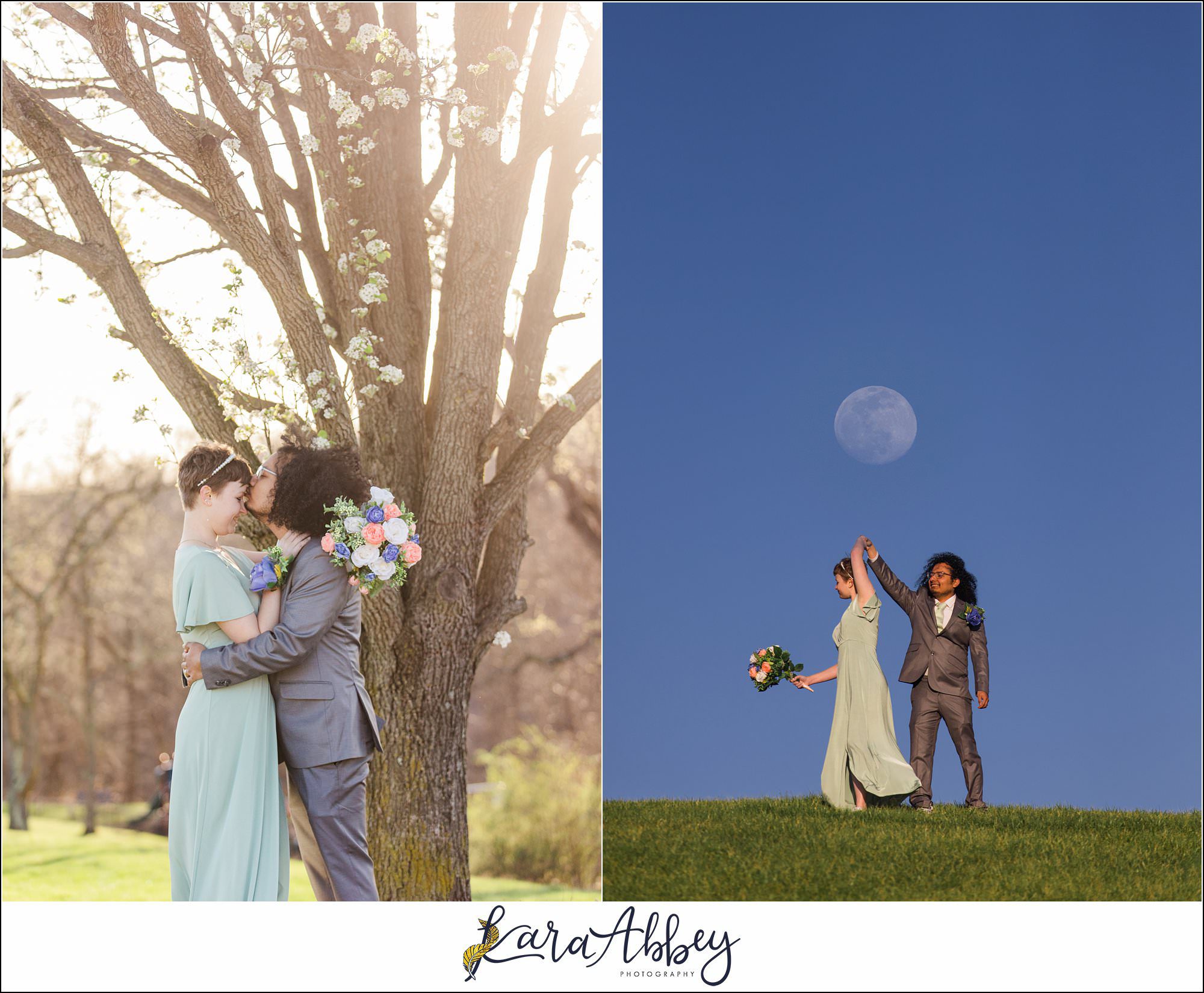 Spring Elopement Portraits at Oak Hollow Park in North Huntingdon, PA