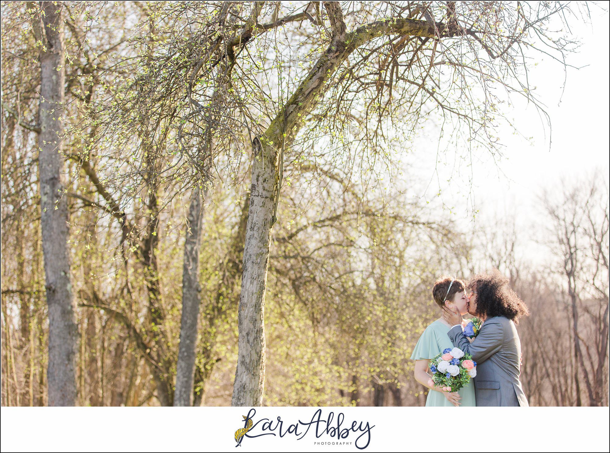 Spring Elopement Portraits at Oak Hollow Park in North Huntingdon, PA