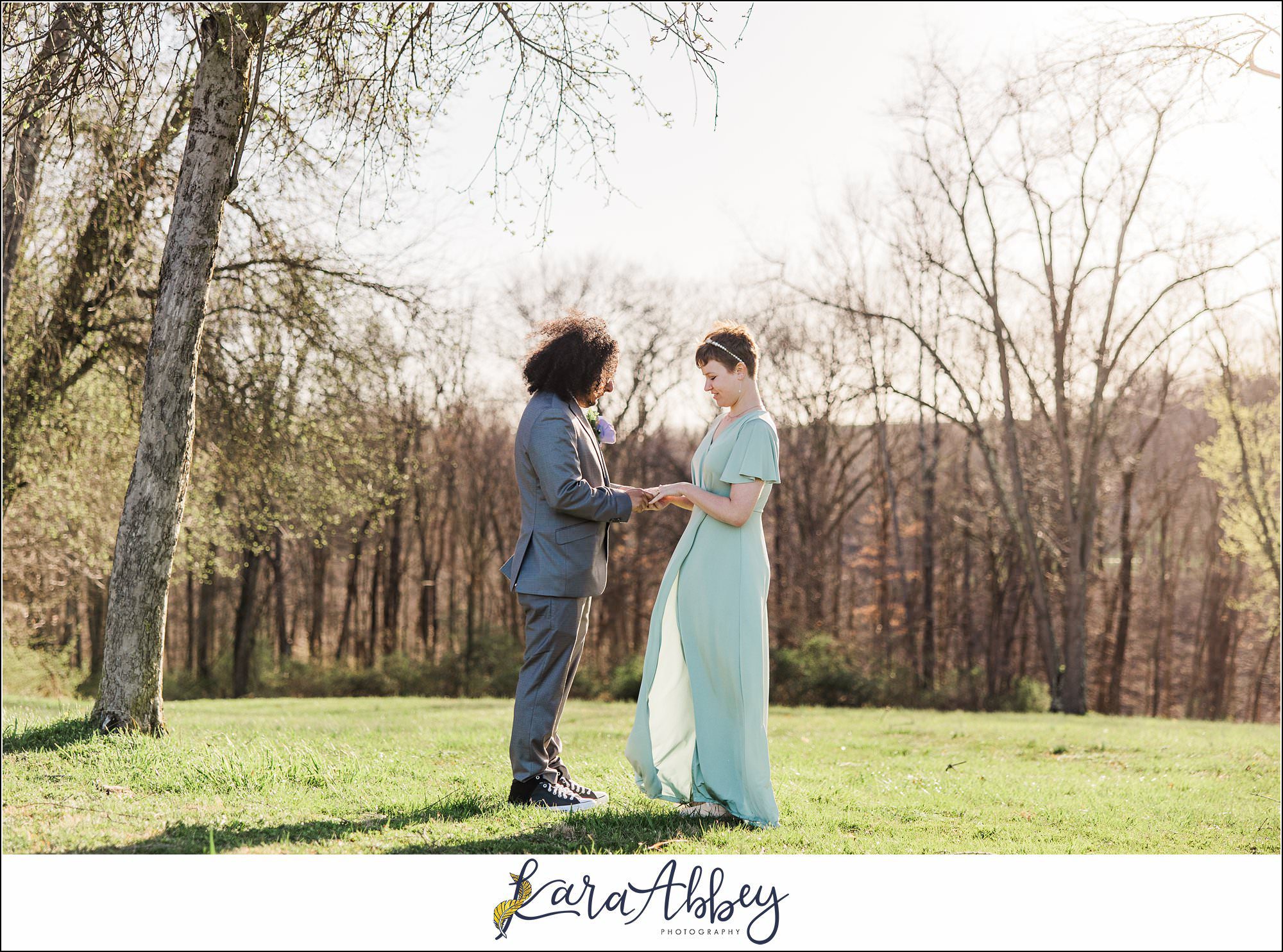 Spring Elopement Portraits at Oak Hollow Park in North Huntingdon, PA