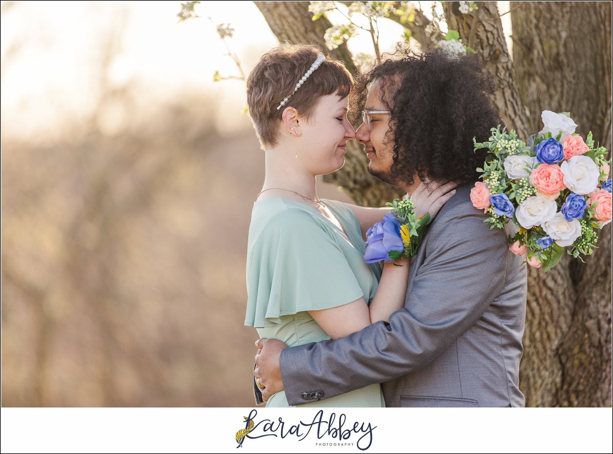 Spring Elopement Portraits at Oak Hollow Park in North Huntingdon, PA