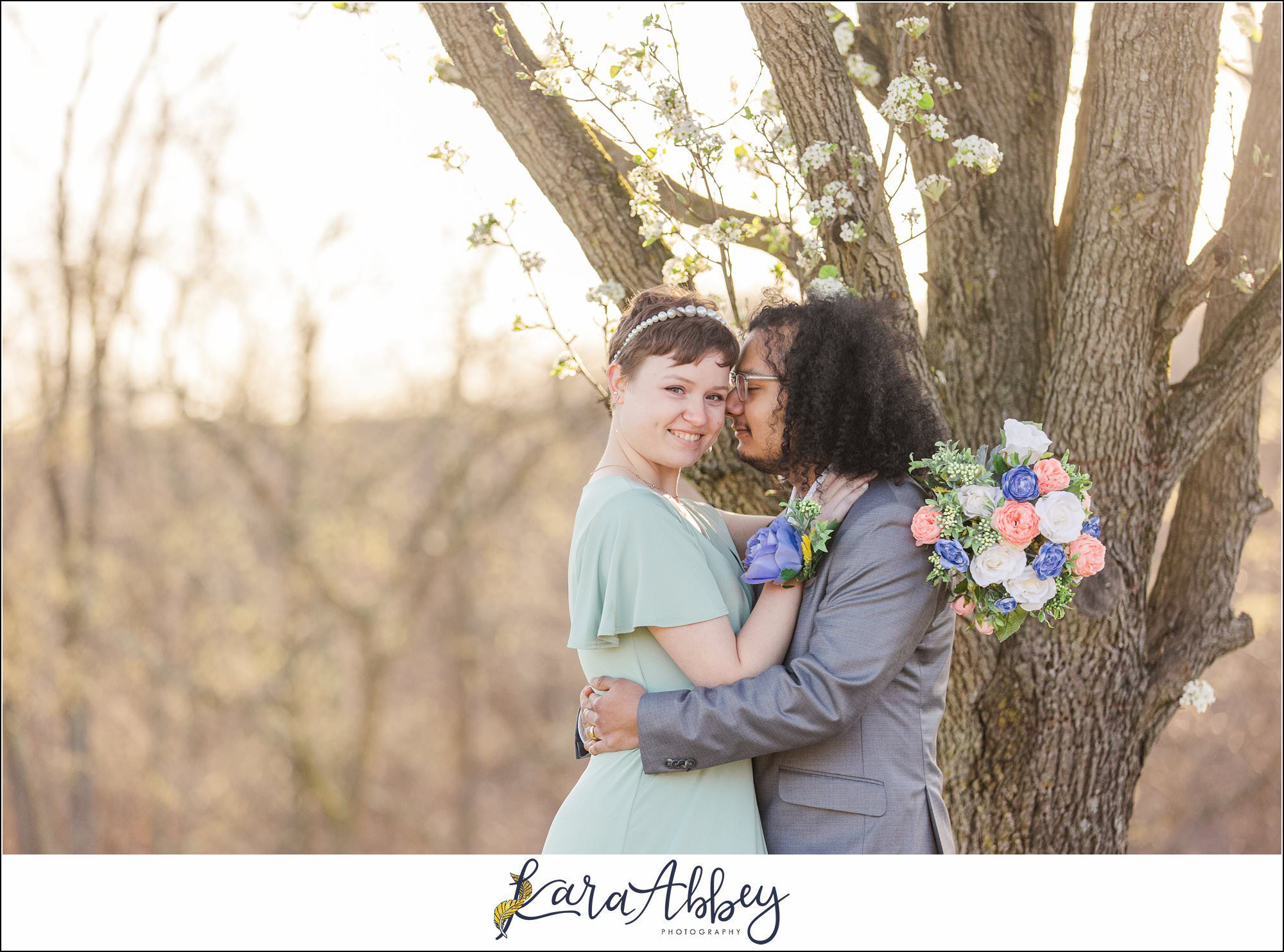Spring Elopement Portraits at Oak Hollow Park in North Huntingdon, PA