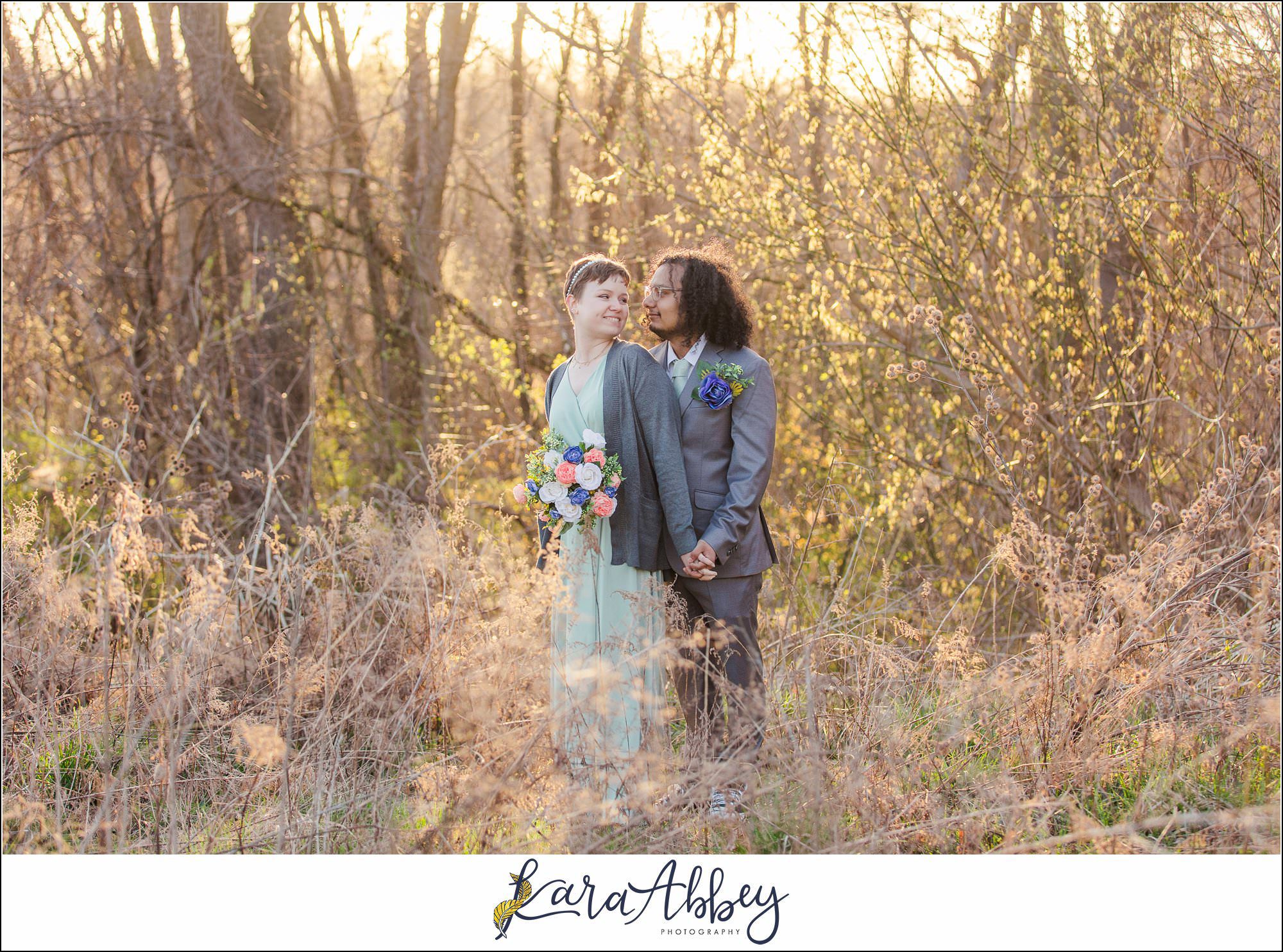 Spring Elopement Portraits at Oak Hollow Park in North Huntingdon, PA