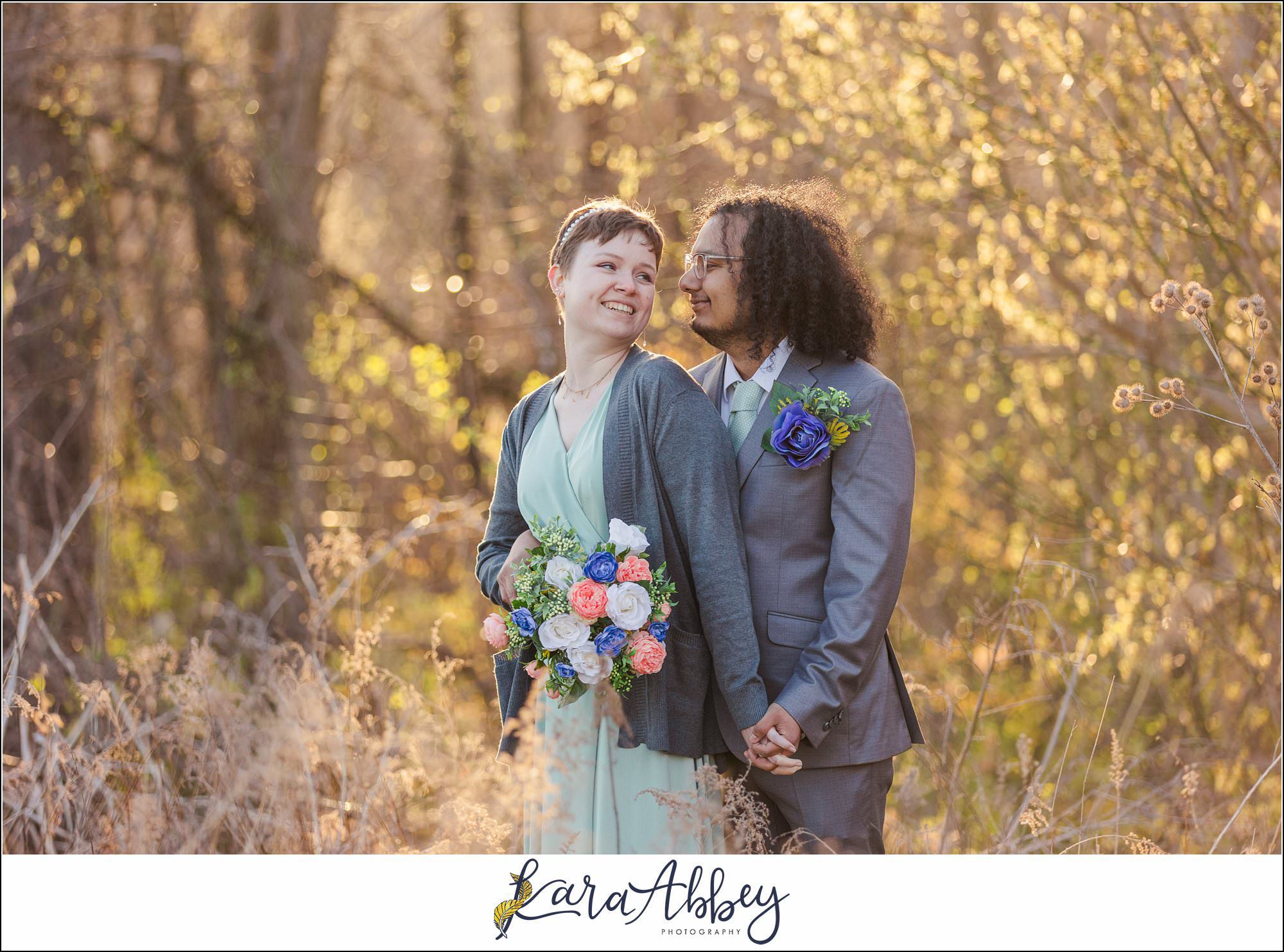 Spring Elopement Portraits at Oak Hollow Park in North Huntingdon, PA