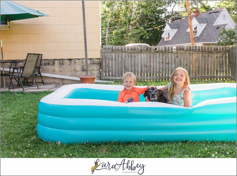 Abbys Saturday The Kids and Black Lab in the Pool in Irwin PA