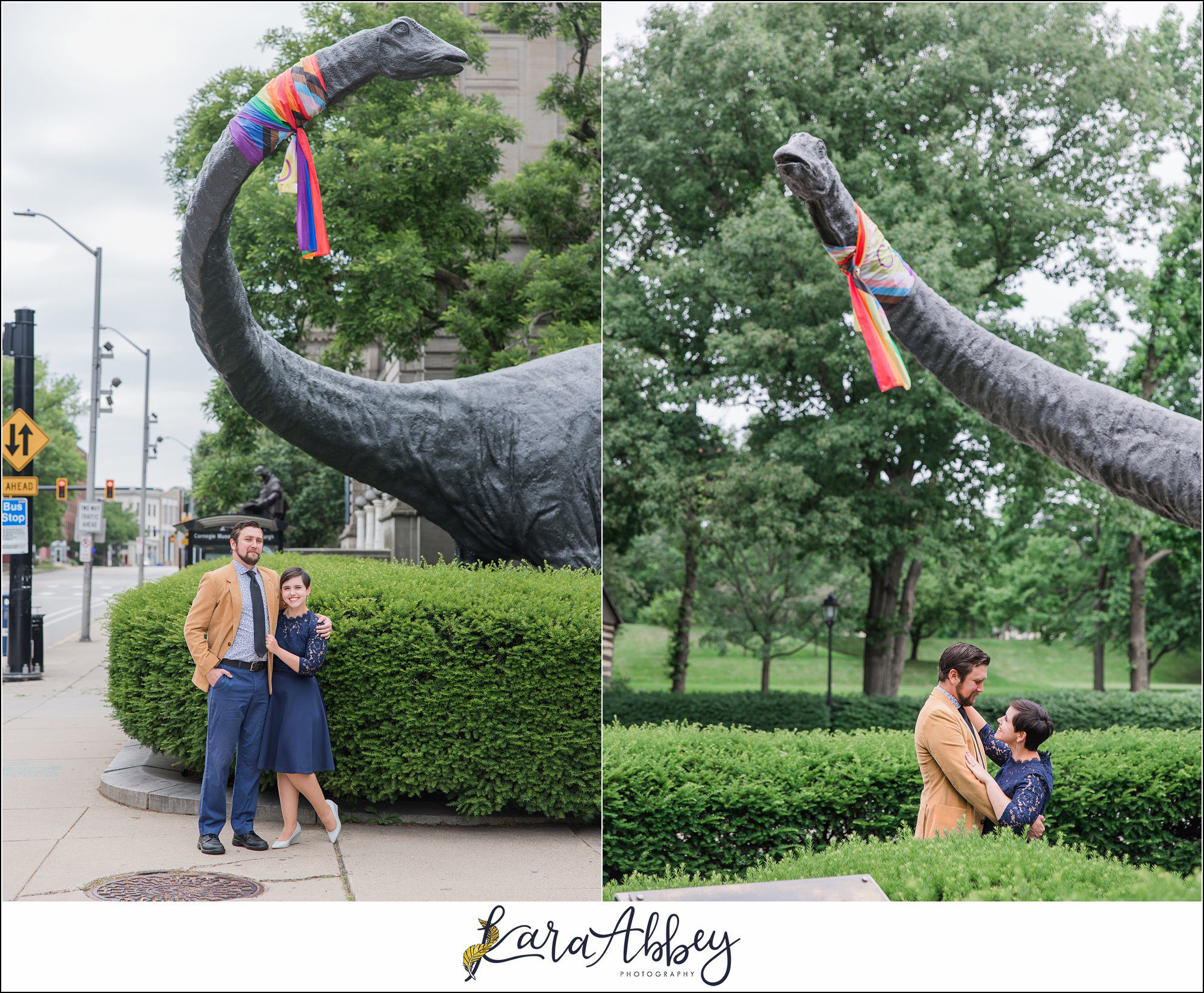 Engagement Session at The Carnegie Library in Pittsburgh, PA Dippy the Dinosaur