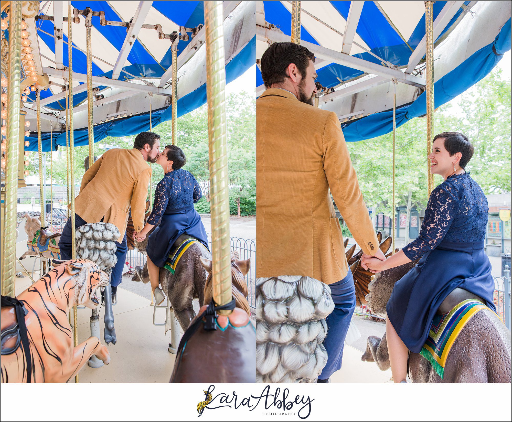 Engagement Session at The PNC Carousel in Pittsburgh, PA