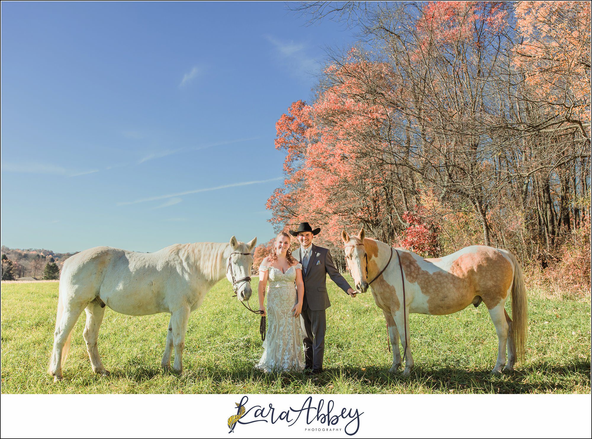 Bride And Her Horses Post-Wedding Portraits in New Alexandia PA
