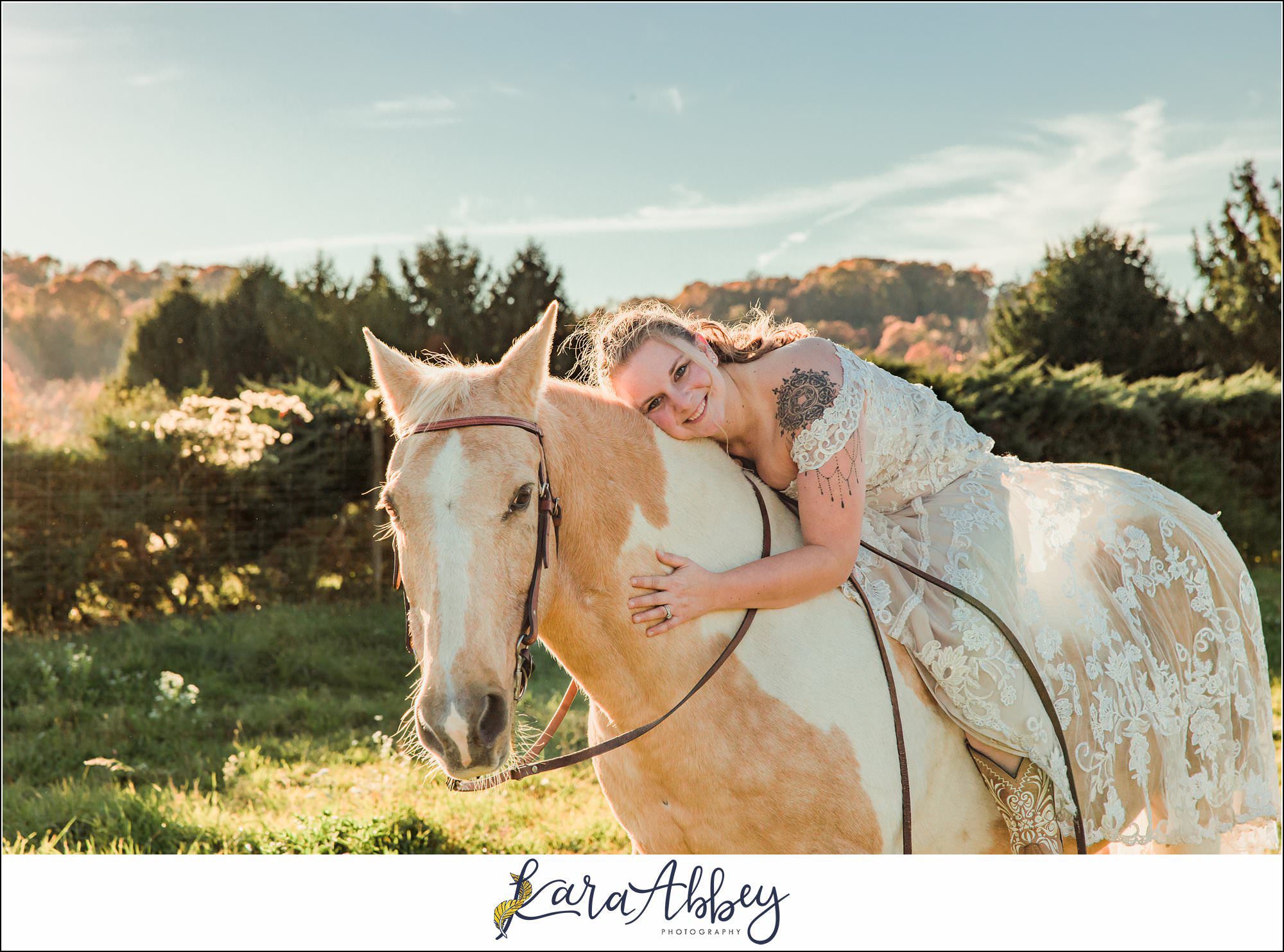 Bride And Her Horses Post-Wedding Portraits in New Alexandia PA