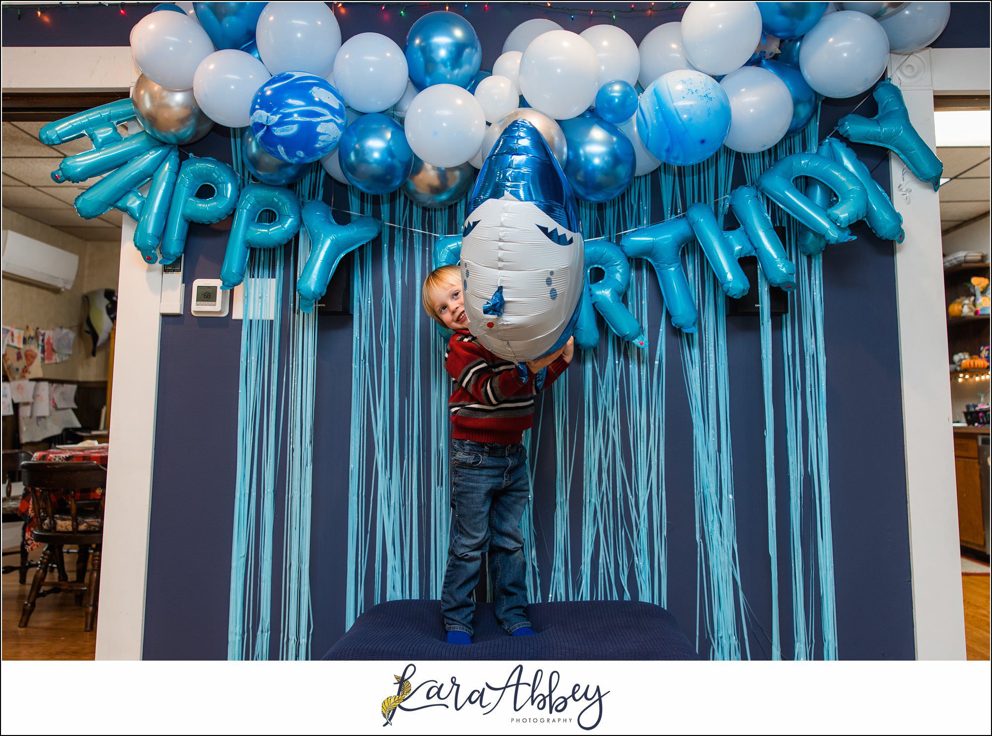 Happy 4th Birthday Leander in Irwin PA Shark Birthday Party