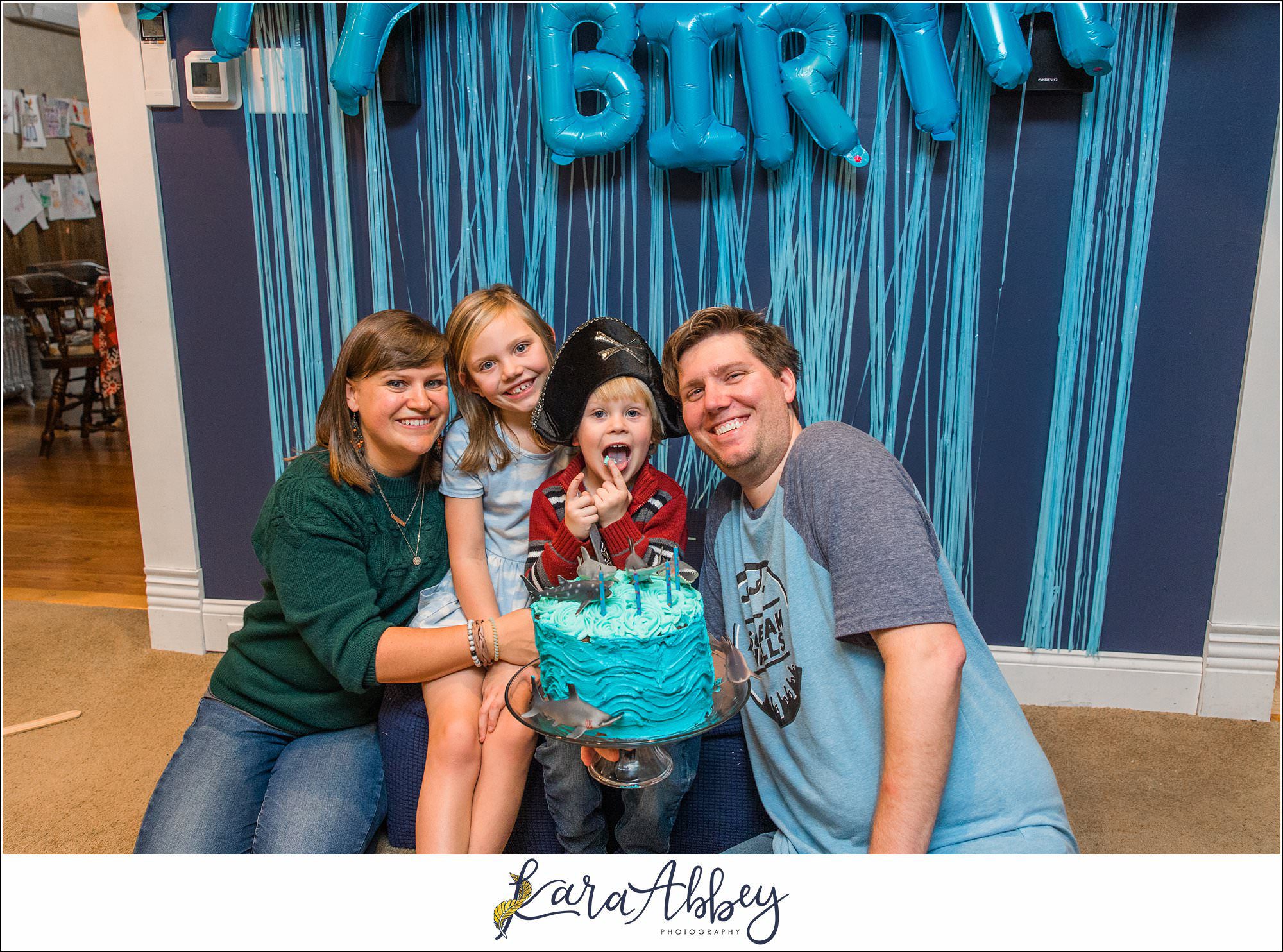 Happy 4th Birthday Leander in Irwin PA Shark Birthday Party