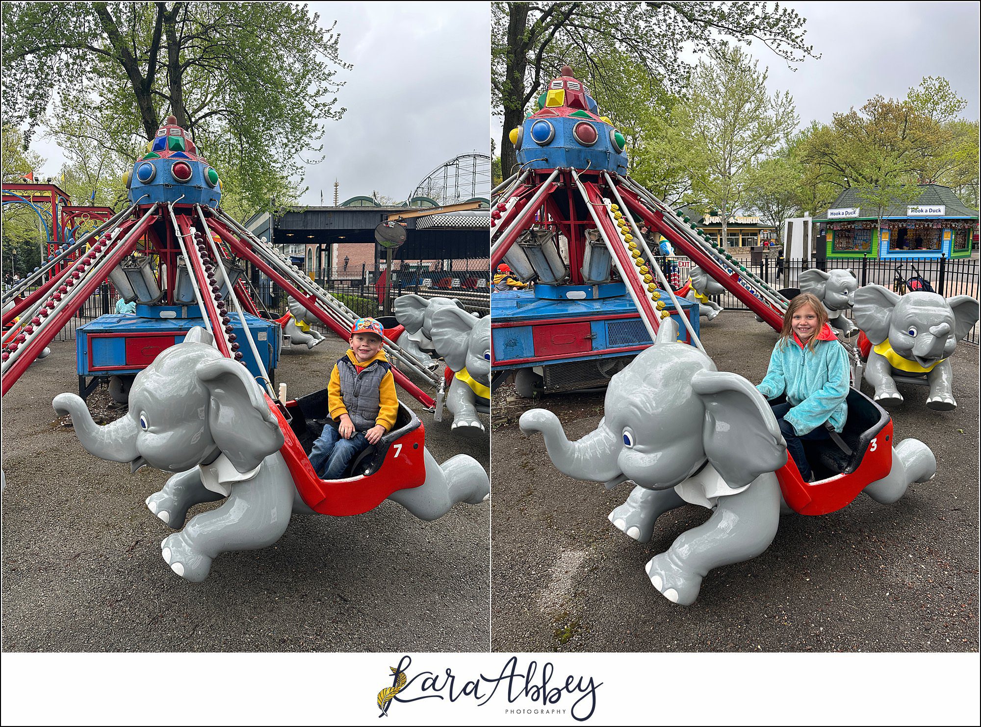 The Adventuring Abbeys go to Kennywood Park in the rain on Opening Day 2023