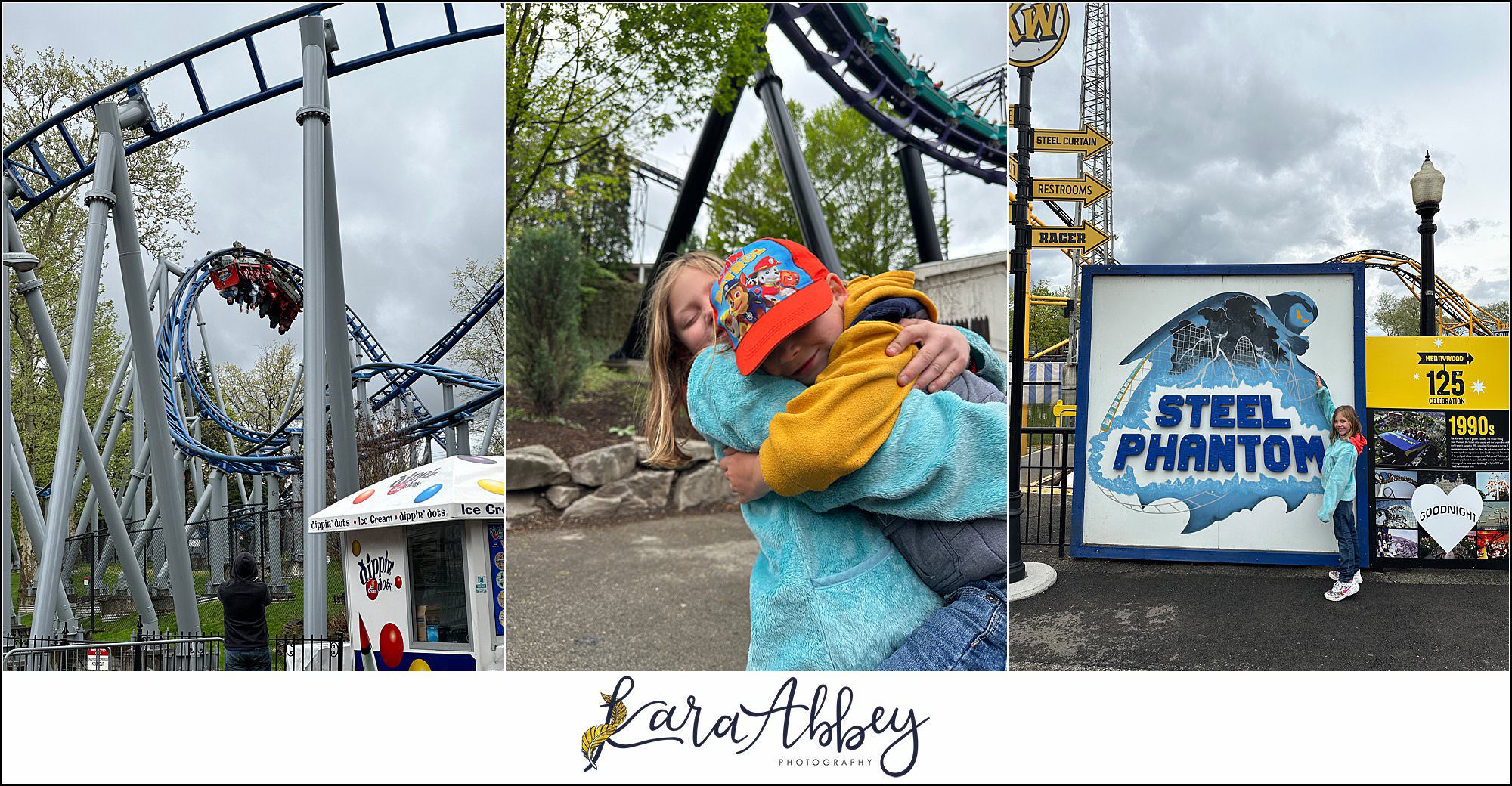 The Adventuring Abbeys go to Kennywood Park in the rain on Opening Day 2023