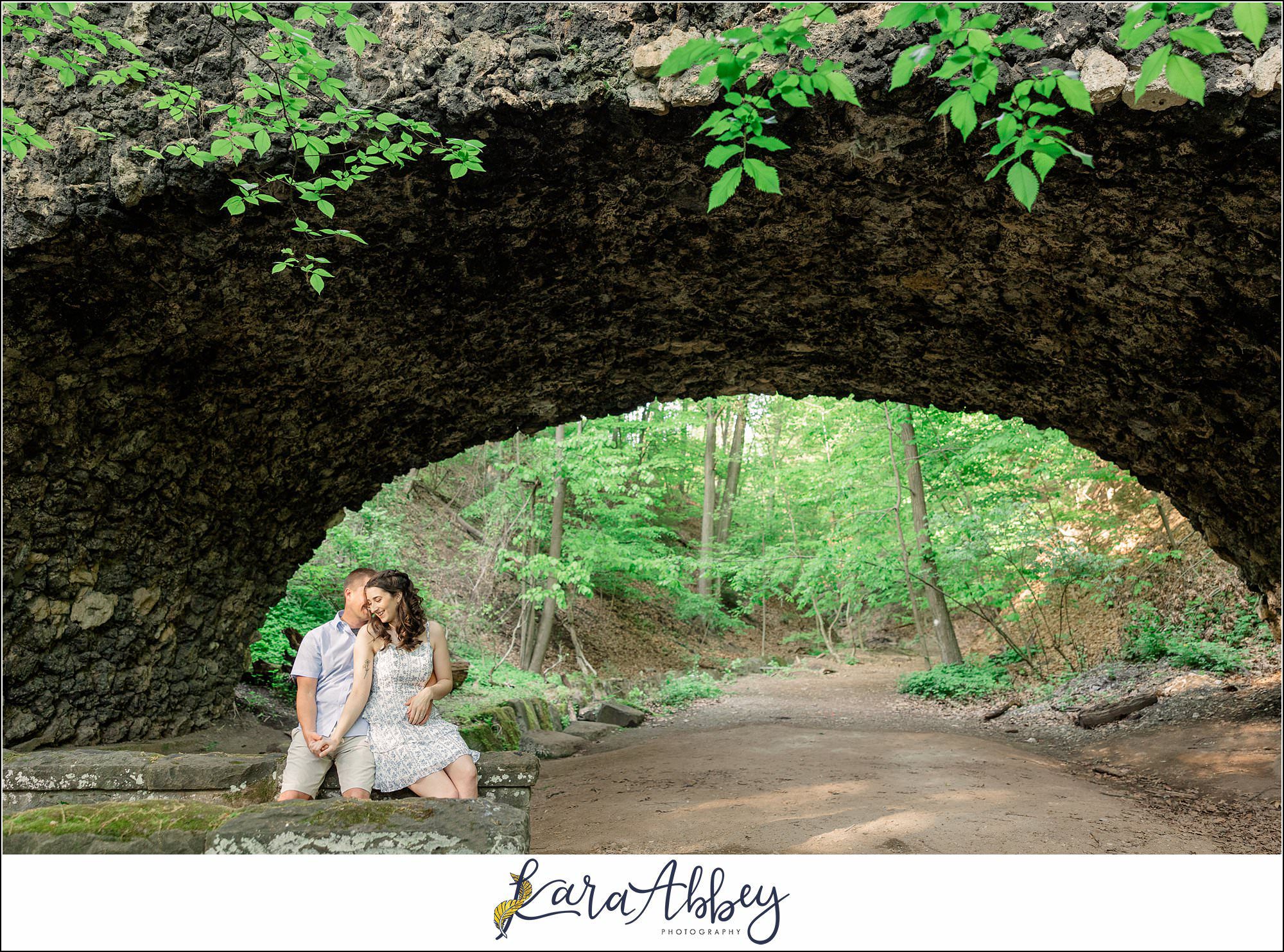 Spring Engagement Session at Tufa Bridge in Schenley Park in Pittsburgh, PA