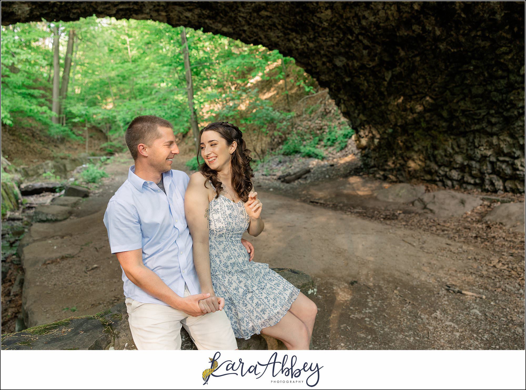 Spring Engagement Session at Tufa Bridge in Schenley Park in Pittsburgh, PA