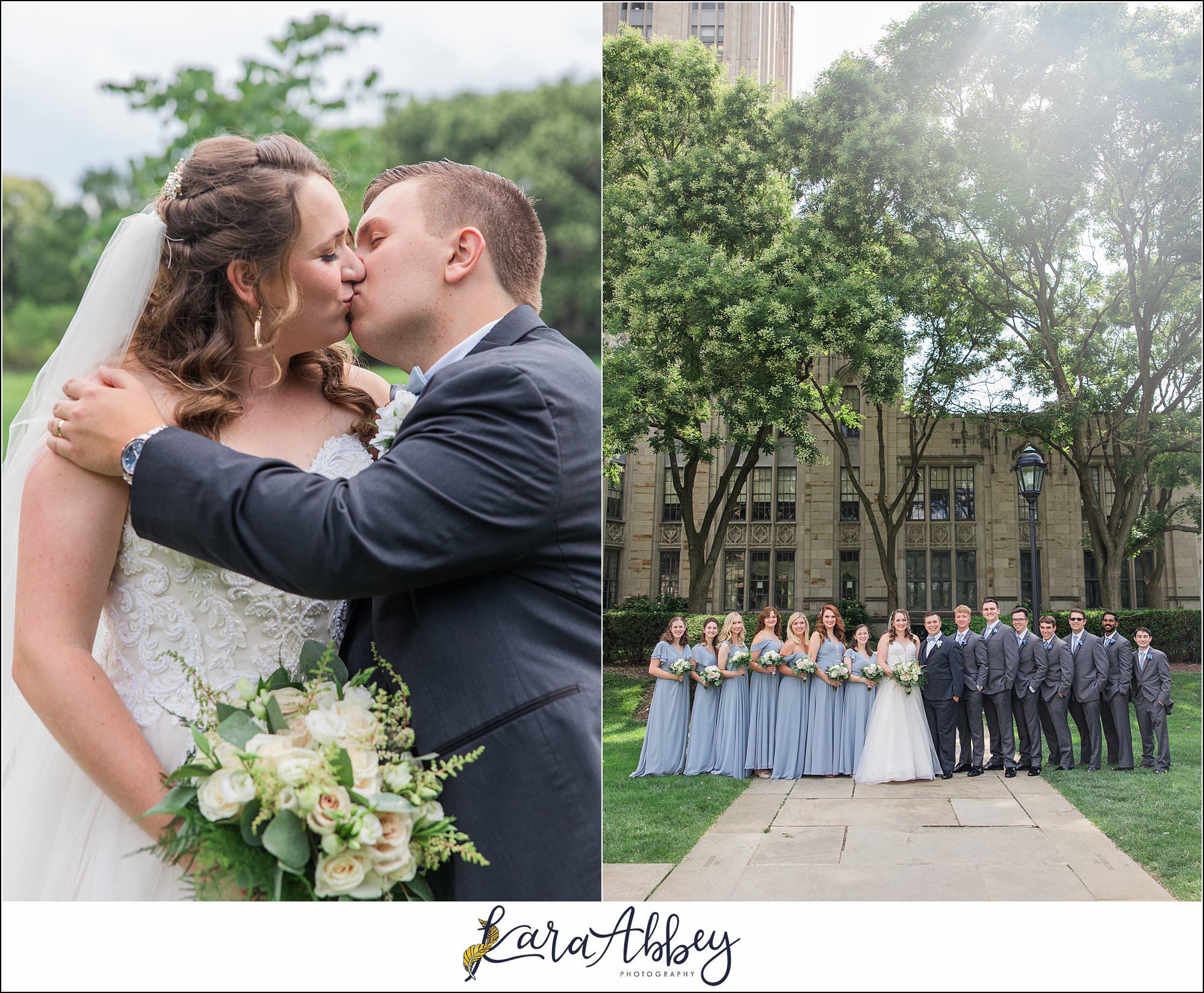 Summer Wedding at St. Paul Cathedral in Pittsburgh, PA Portraits at The Cathedral of Learning