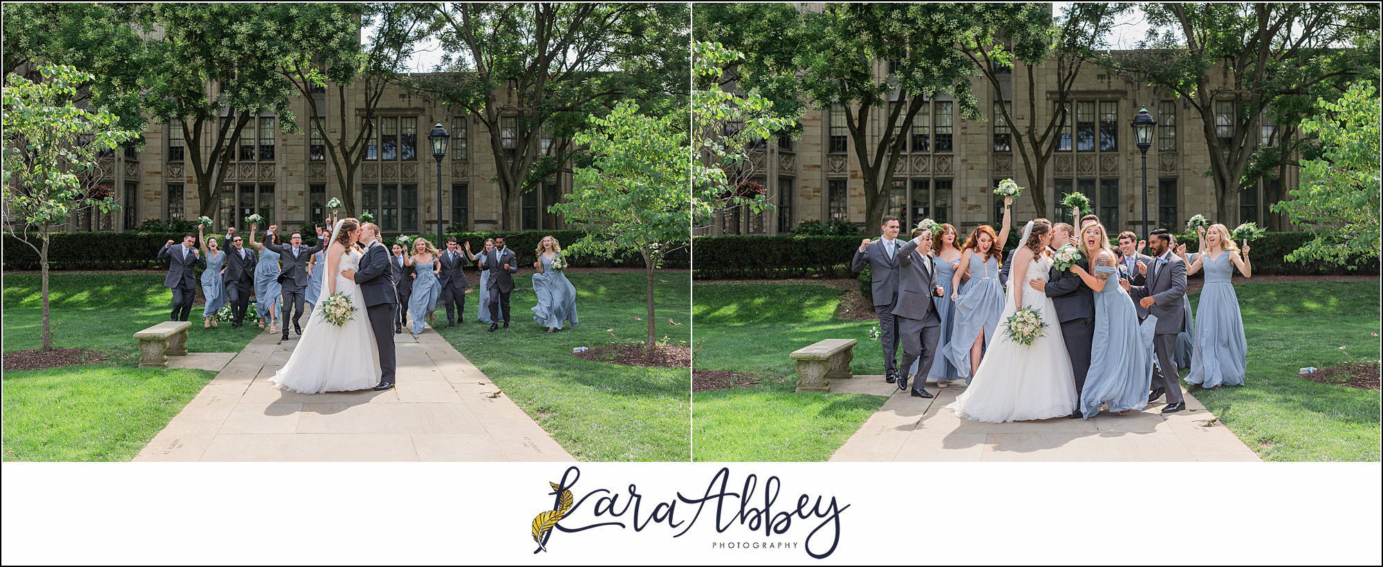 Summer Wedding at St. Paul Cathedral in Pittsburgh, PA Portraits at The Cathedral of Learning