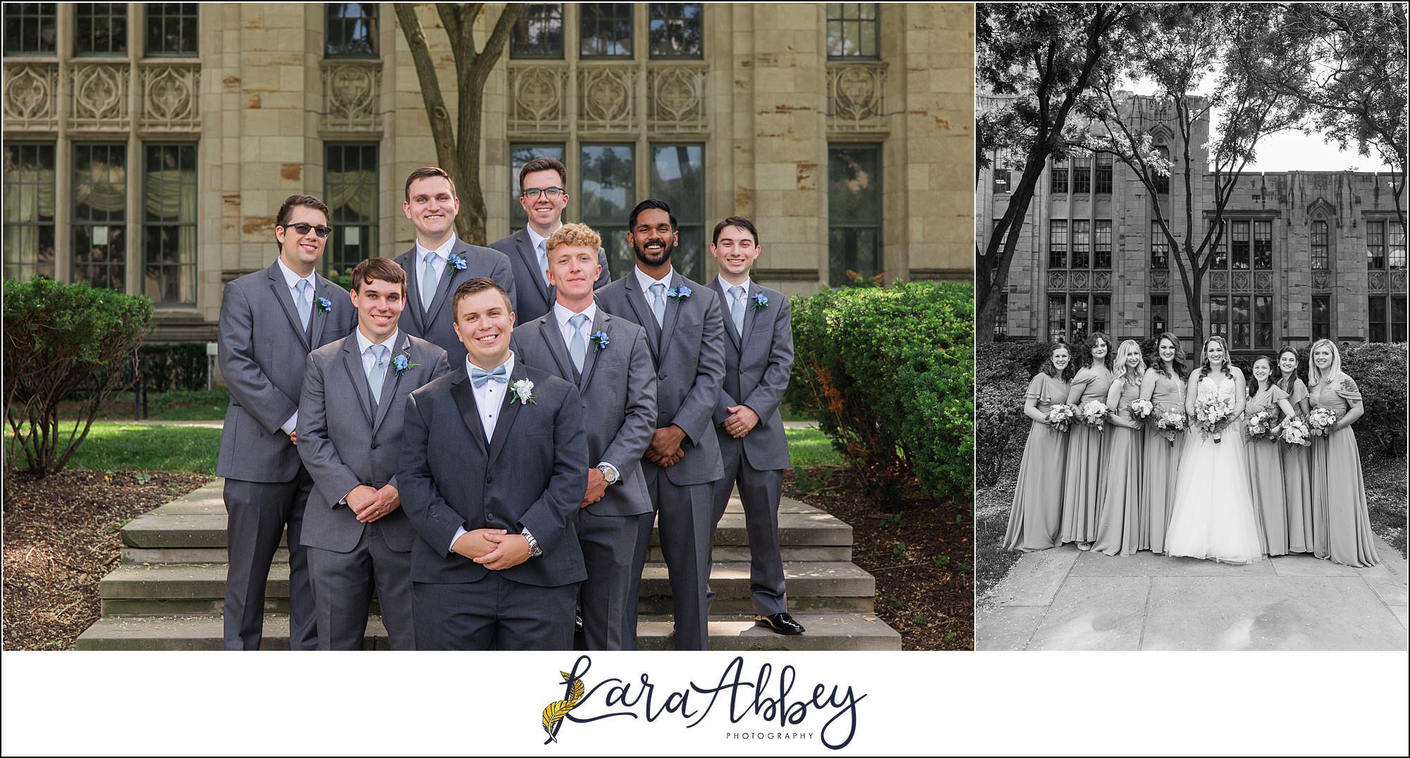 Summer Wedding at St. Paul Cathedral in Pittsburgh, PA Portraits at The Cathedral of Learning