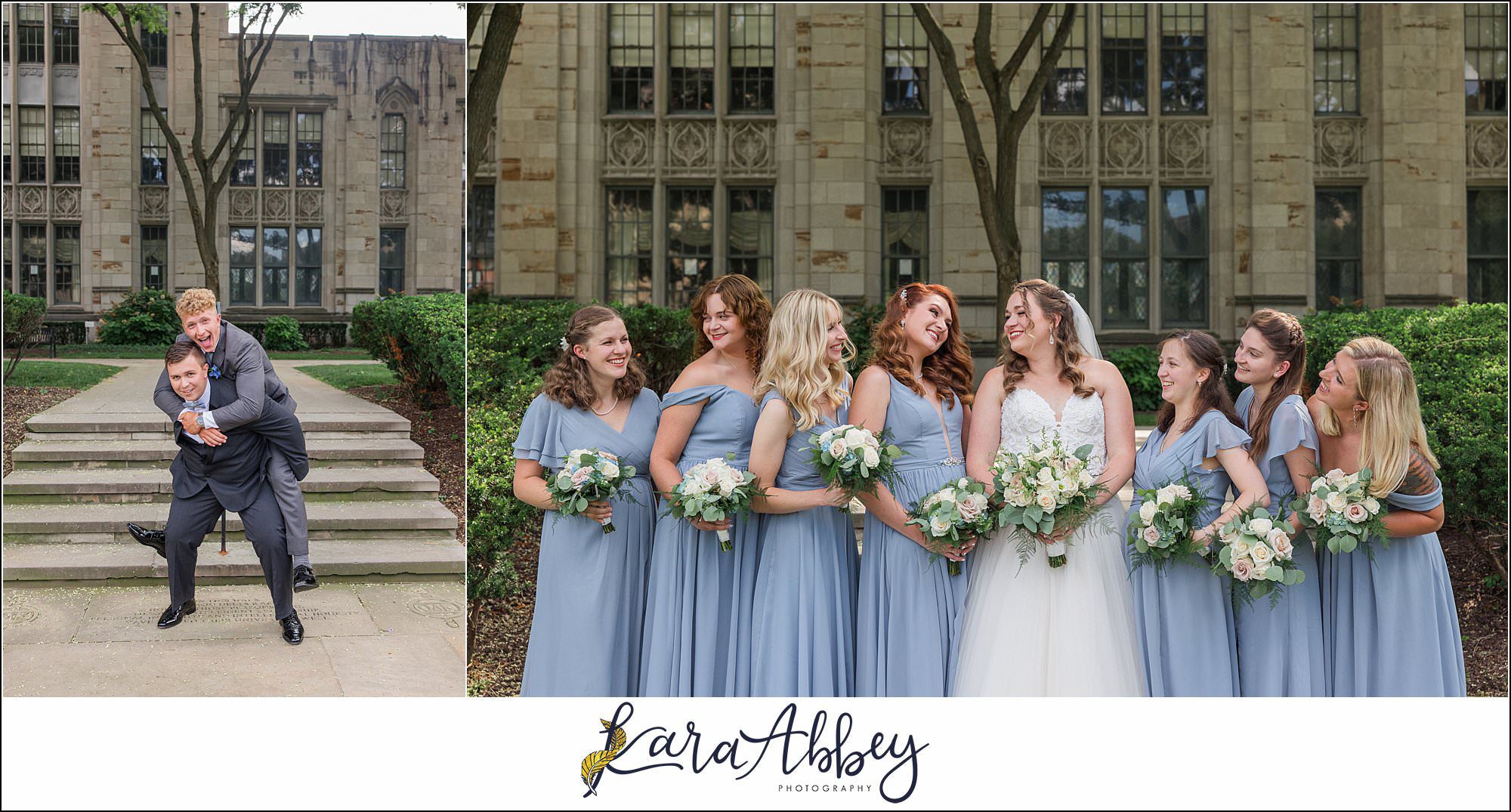 Summer Wedding at St. Paul Cathedral in Pittsburgh, PA Portraits at The Cathedral of Learning