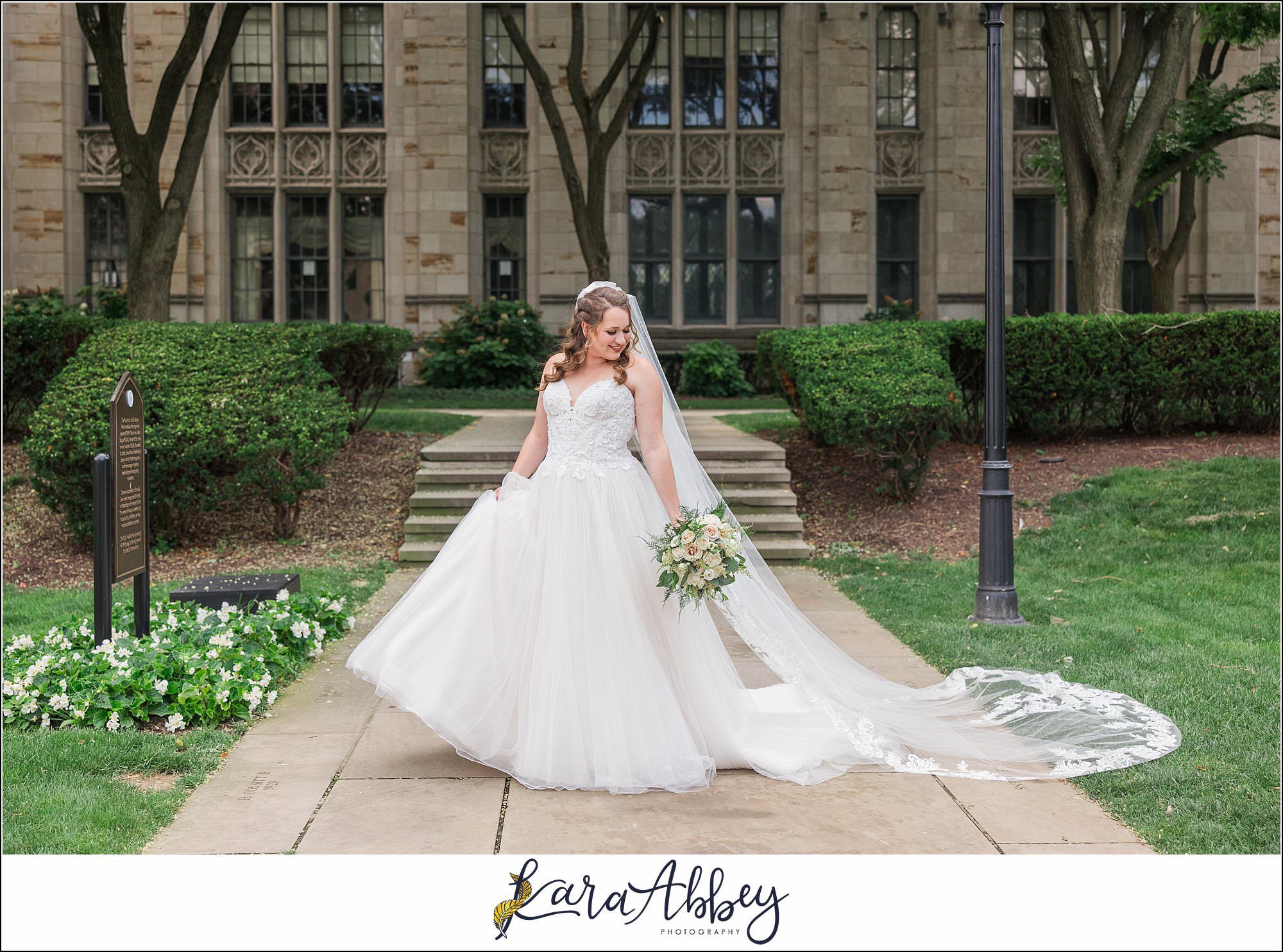 Summer Wedding at St. Paul Cathedral in Pittsburgh, PA Portraits at The Cathedral of Learning
