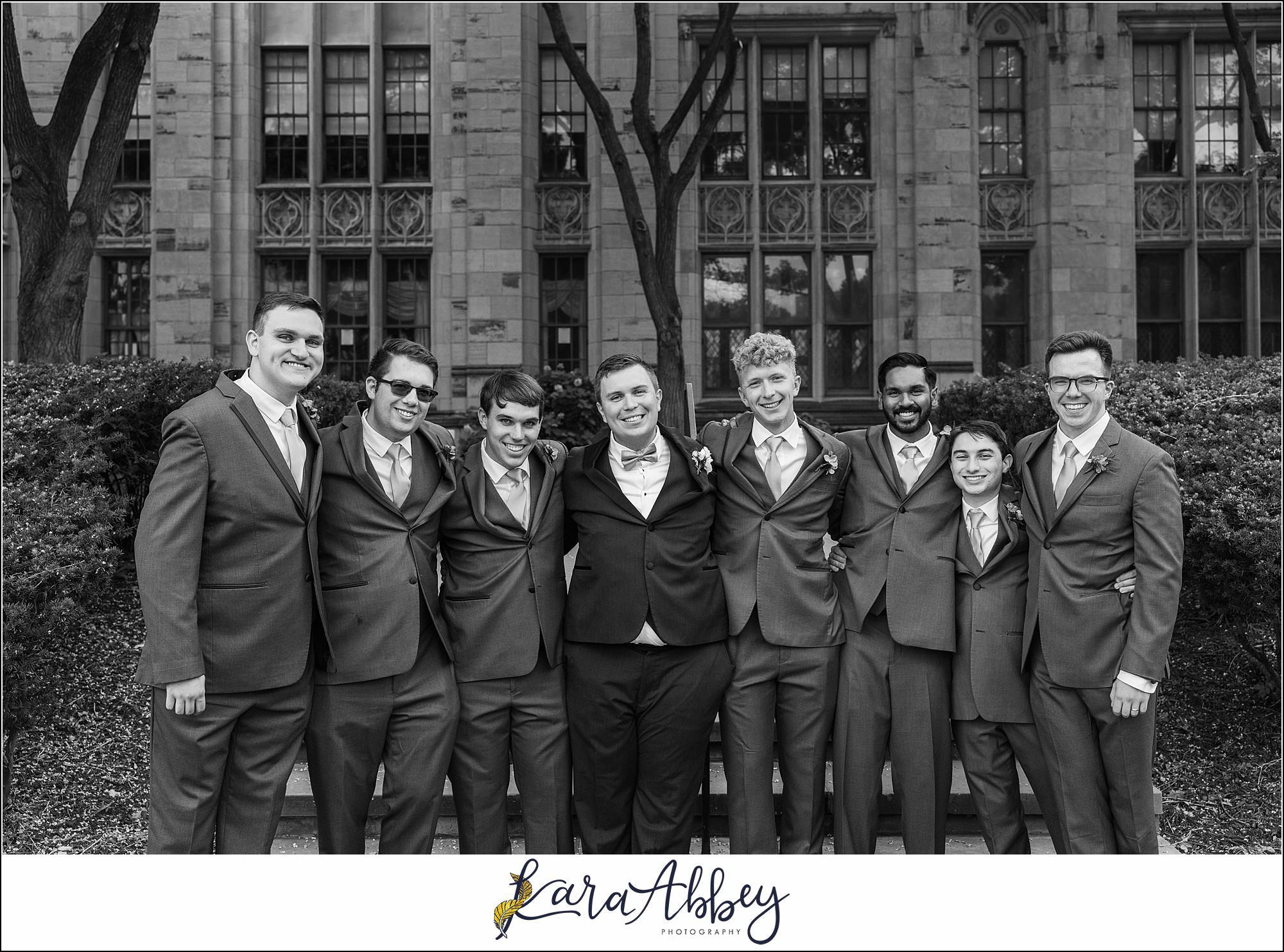 Summer Wedding at St. Paul Cathedral in Pittsburgh, PA Portraits at The Cathedral of Learning