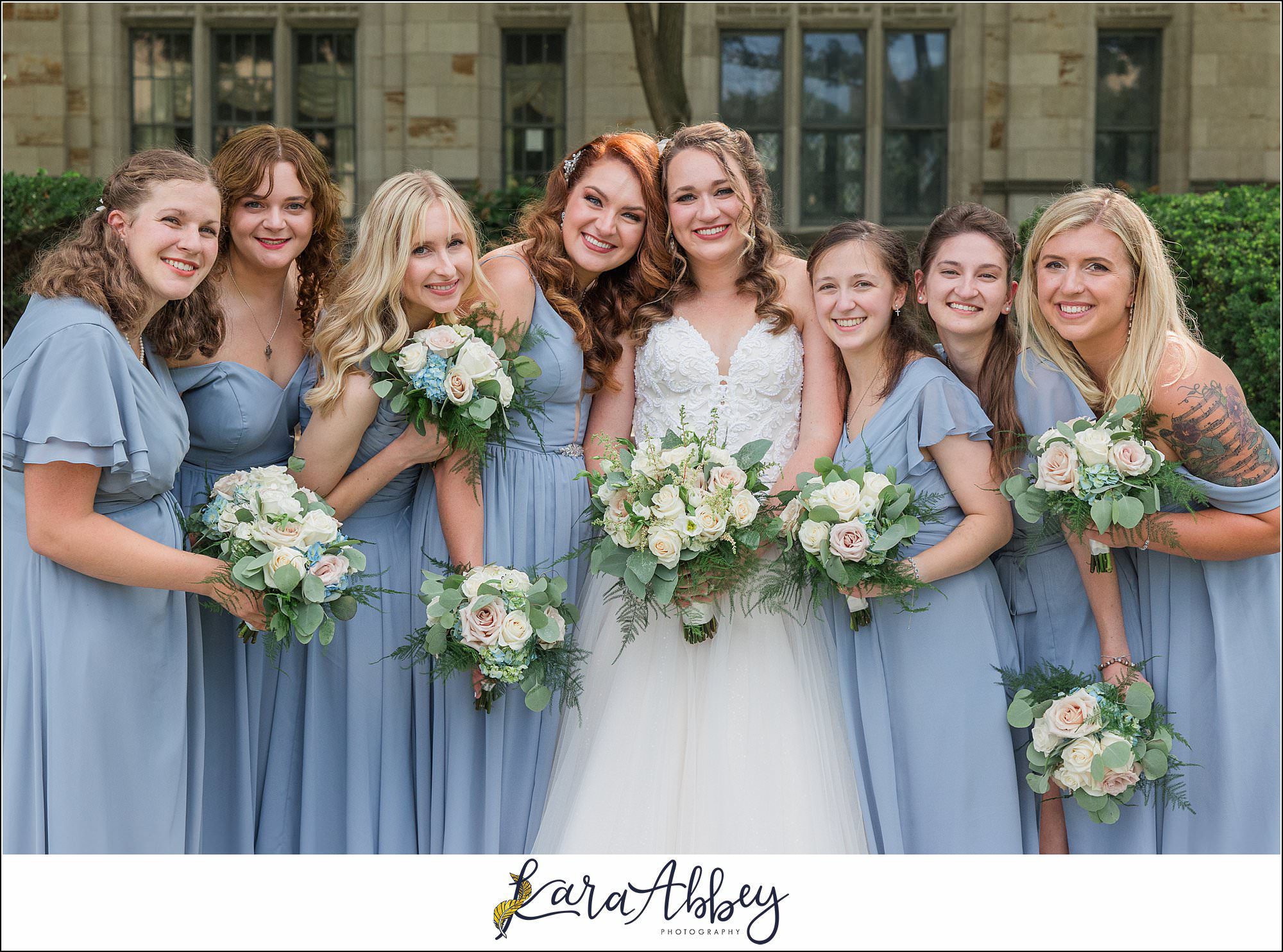Summer Wedding at St. Paul Cathedral in Pittsburgh, PA Portraits at The Cathedral of Learning