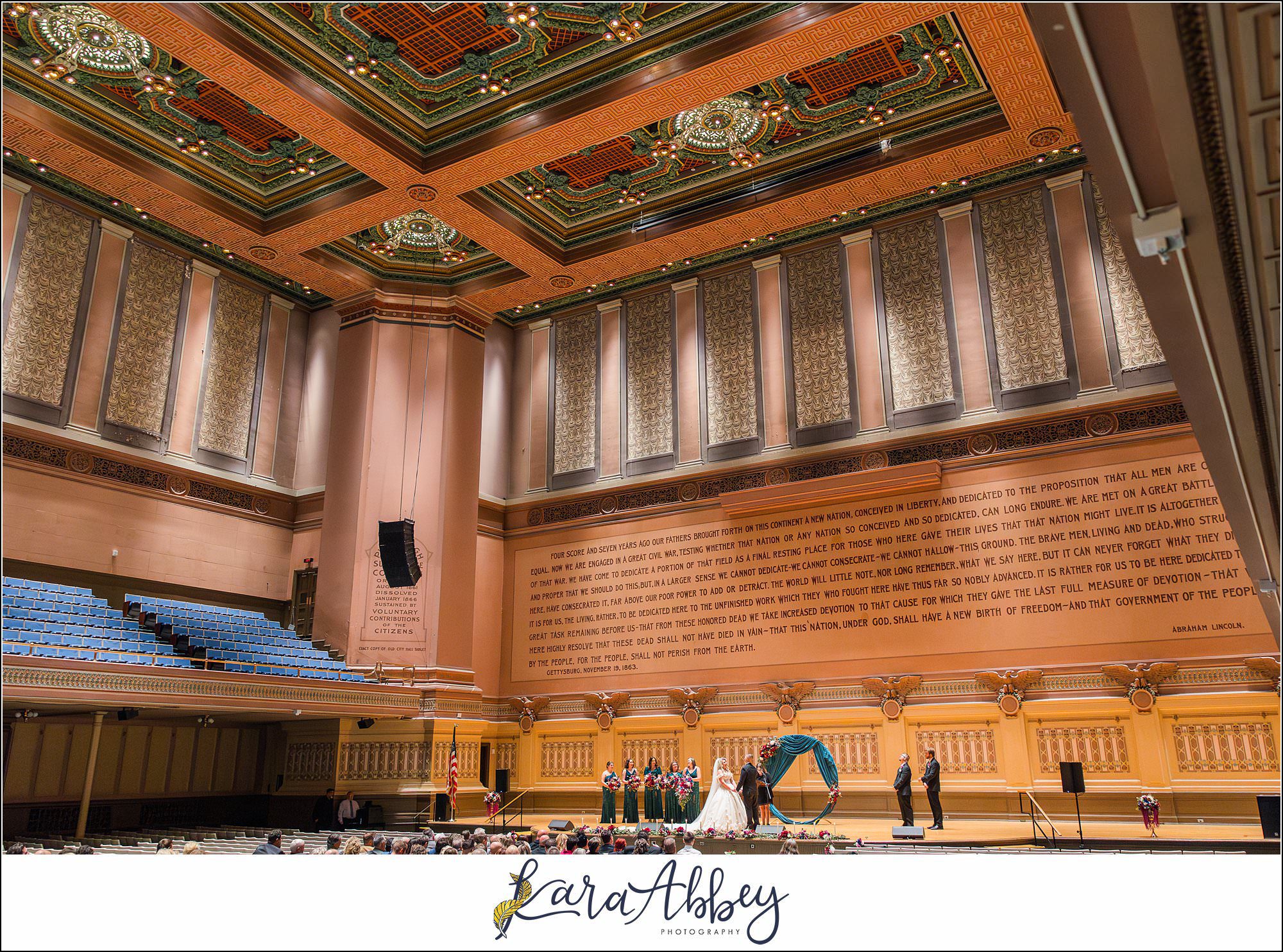 Jewel Tone Fall Wedding at Soldiers and Sailors Memorial Hall in Pittsburgh, PA