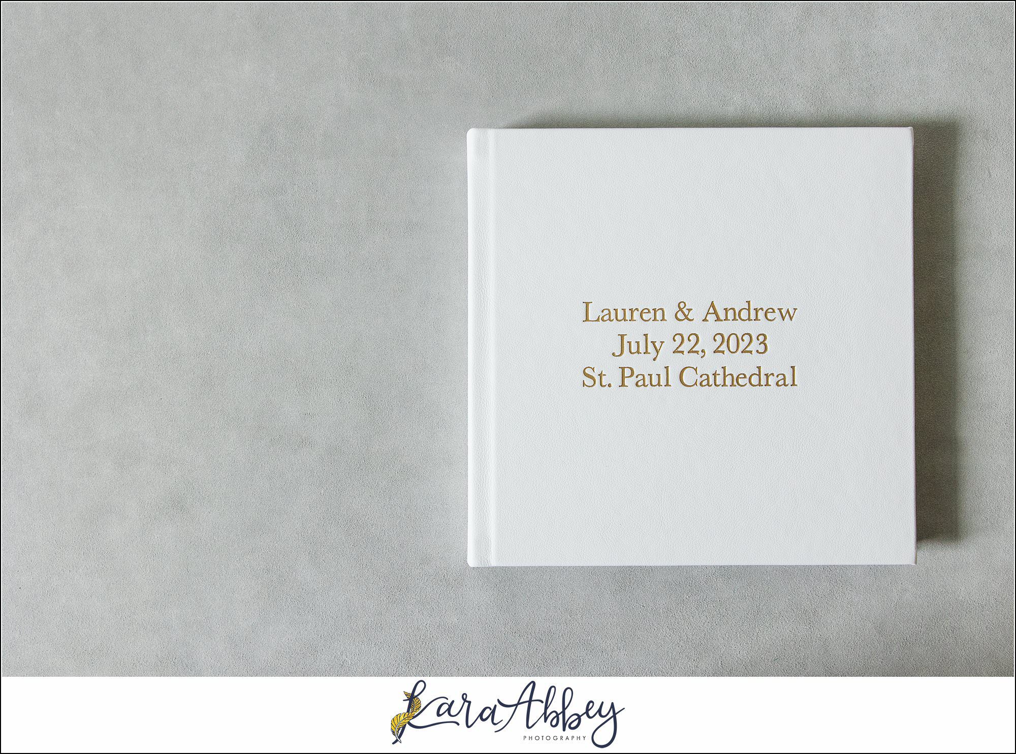 White Leather Luxury Wedding Album St. Paul Cathedral in Pittsburgh PA