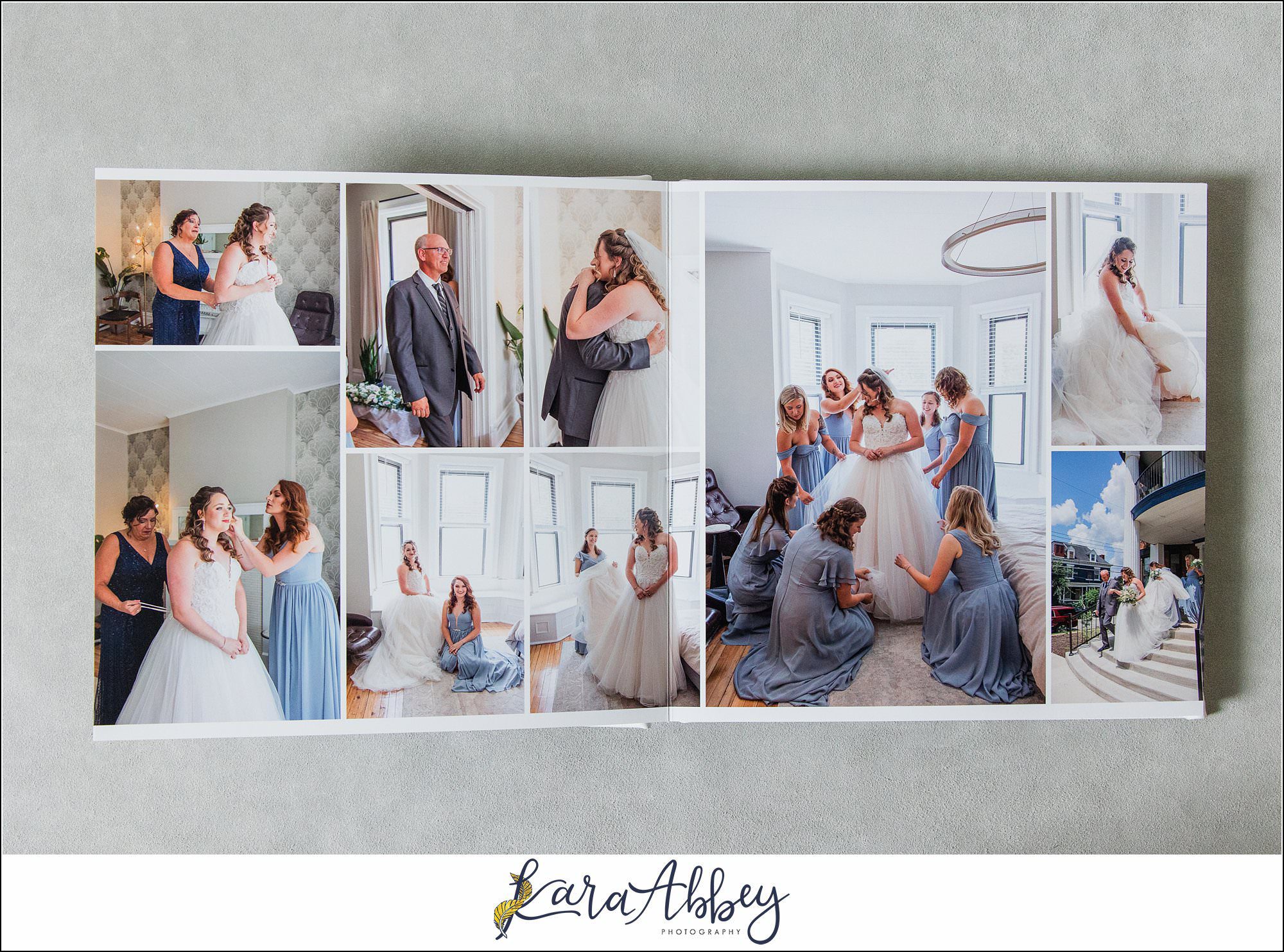 White Leather Luxury Wedding Album St. Paul Cathedral in Pittsburgh PA