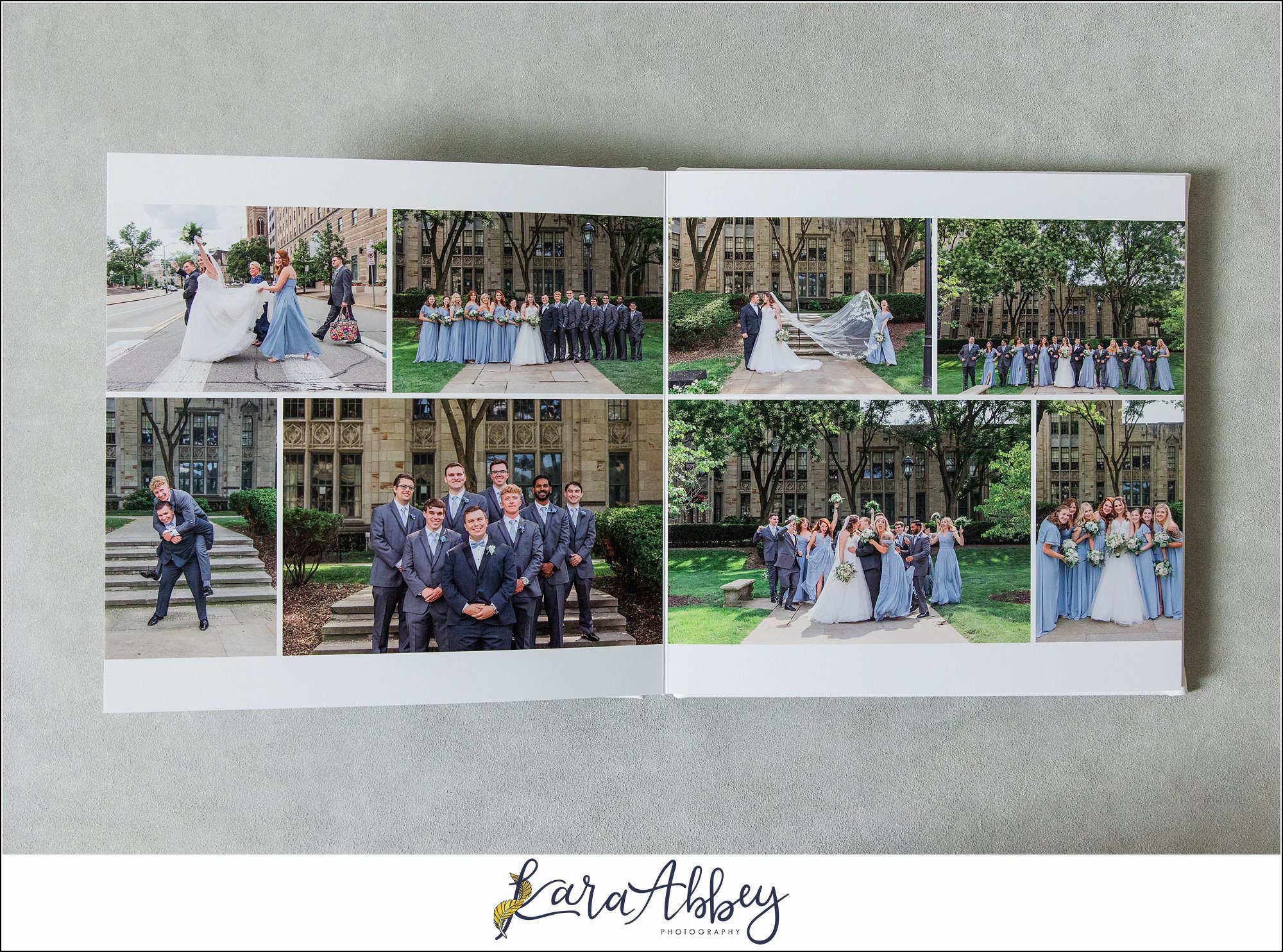 White Leather Luxury Wedding Album St. Paul Cathedral in Pittsburgh PA