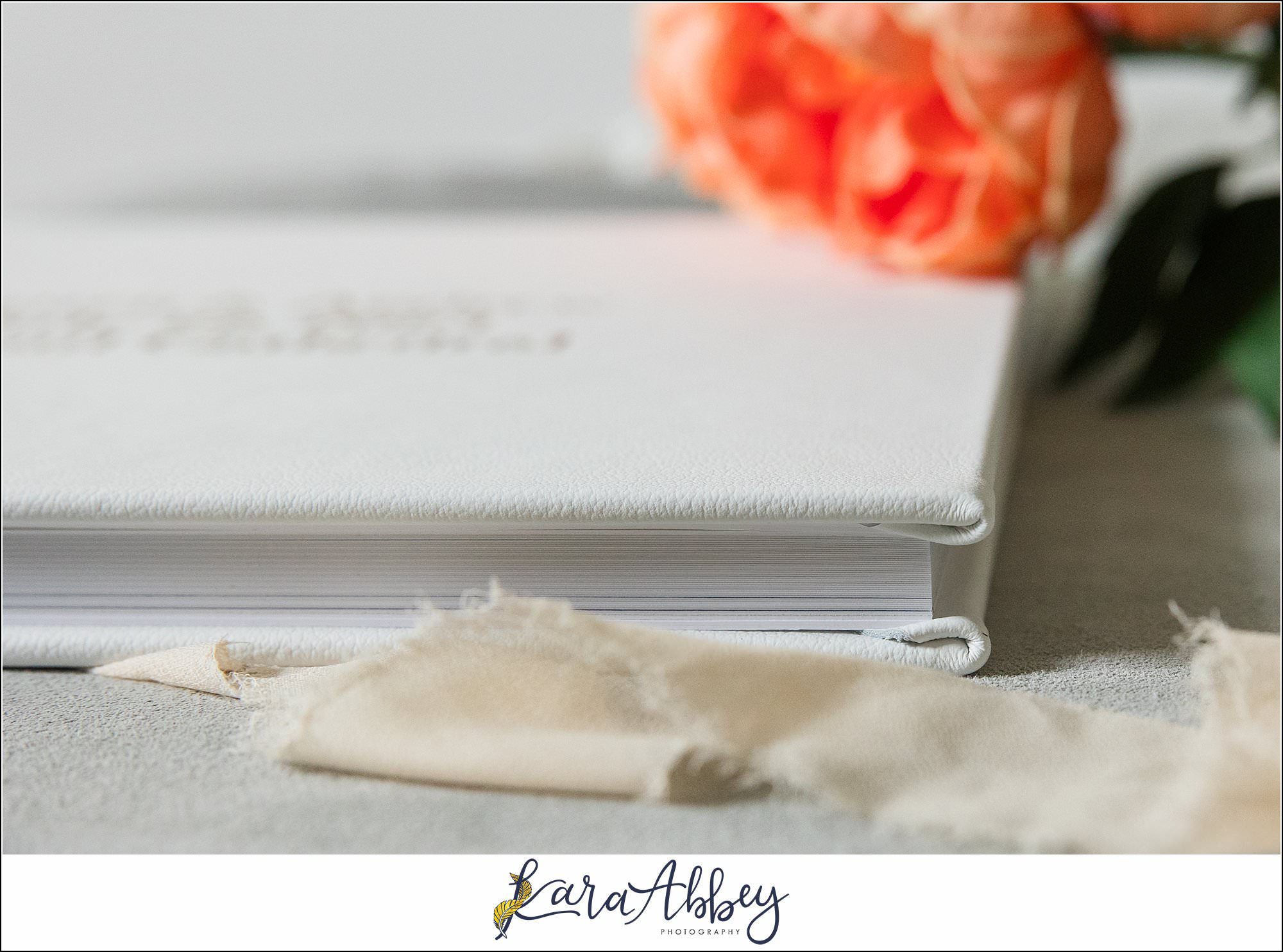 White Leather Luxury Wedding Album St. Paul Cathedral in Pittsburgh PA