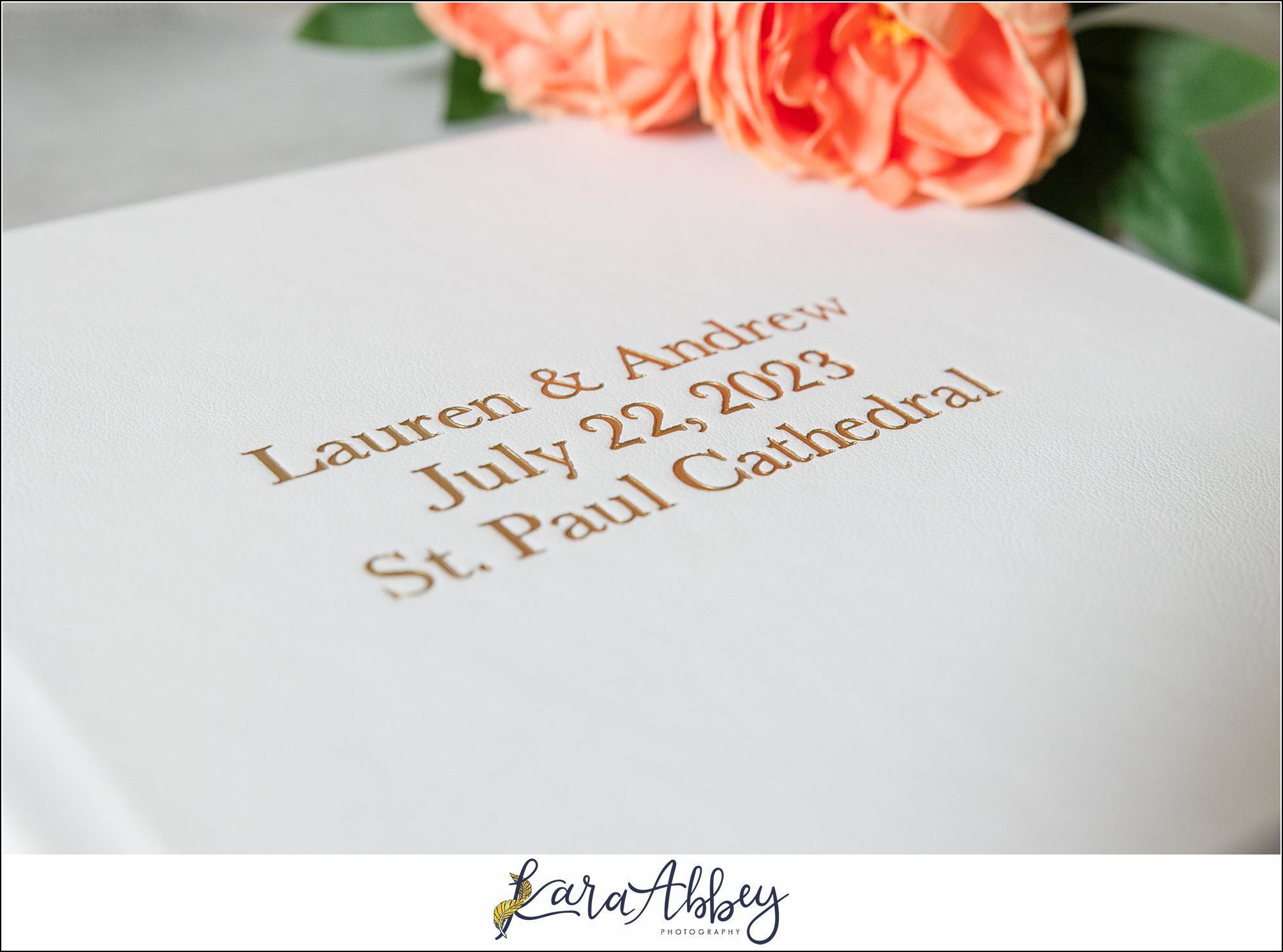 White Leather Luxury Wedding Album St. Paul Cathedral in Pittsburgh PA