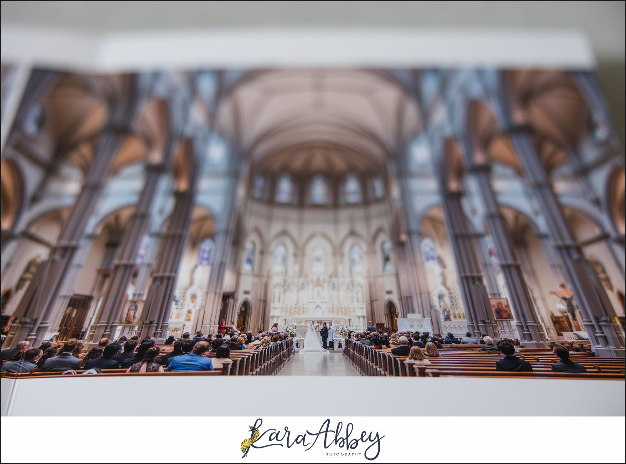 White Leather Luxury Wedding Album St. Paul Cathedral in Pittsburgh PA