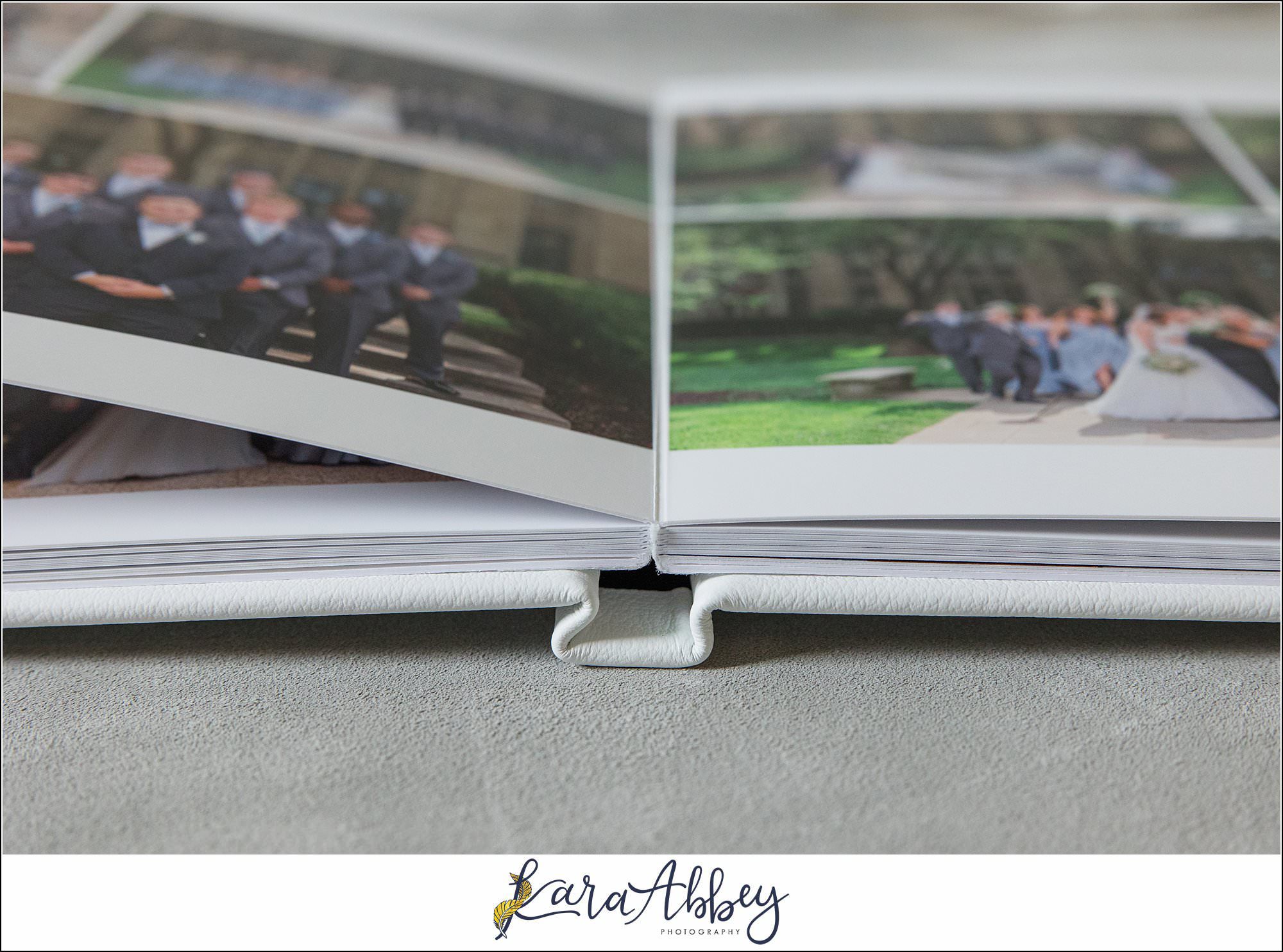 White Leather Luxury Wedding Album St. Paul Cathedral in Pittsburgh PA