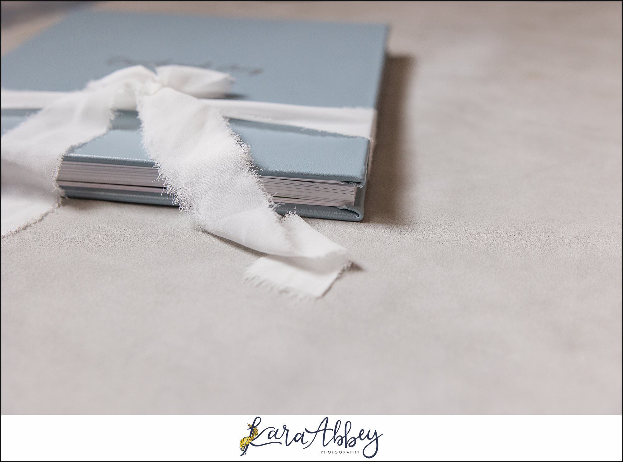 Light Blue Leather Heirloom Wedding Album in Irwin PA Custom Designed and Created by Irwin PA Wedding Photographer