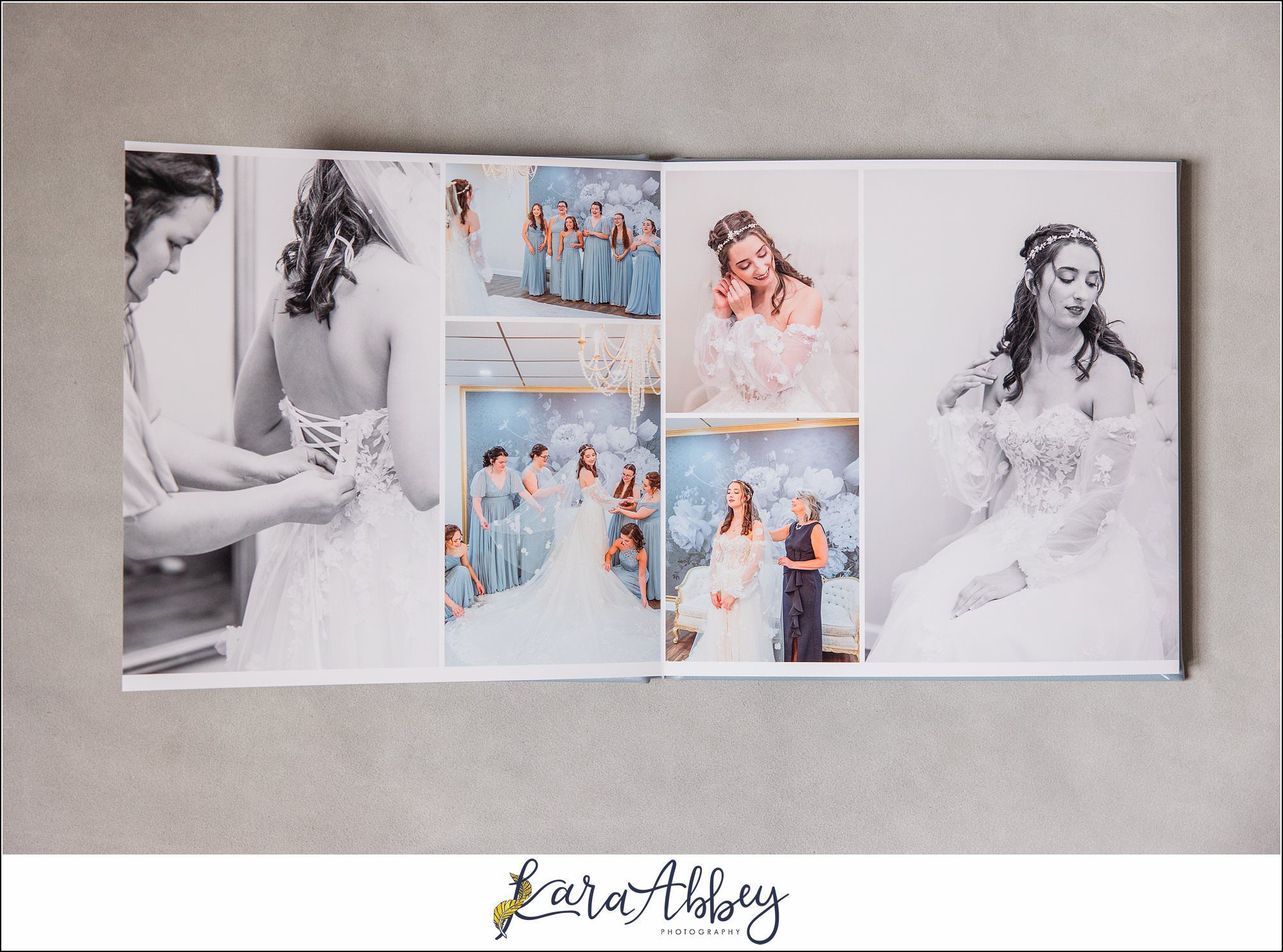 Light Blue Leather Heirloom Wedding Album in Irwin PA Custom Designed and Created by Irwin PA Wedding Photographer