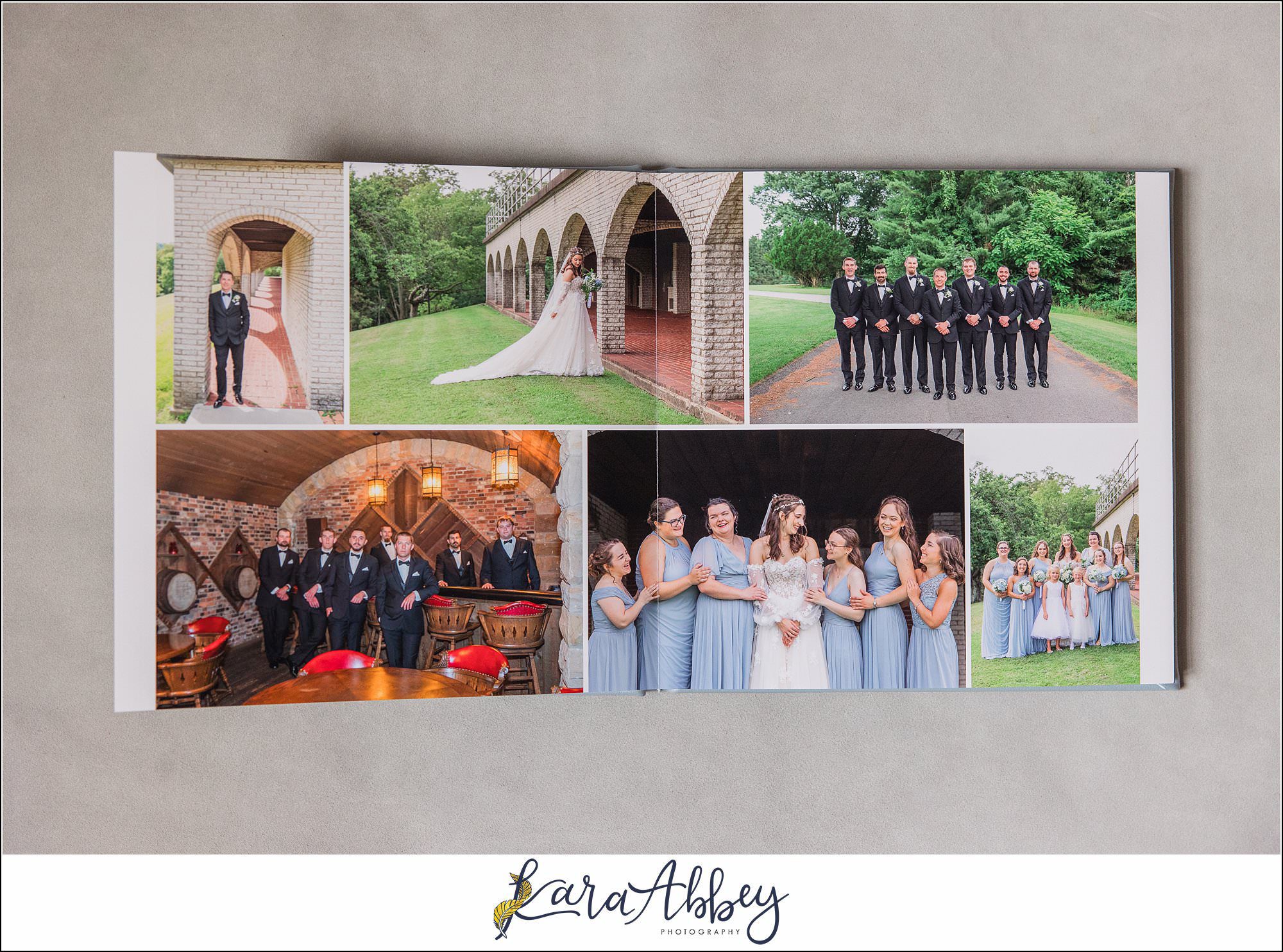 Light Blue Leather Heirloom Wedding Album in Irwin PA Custom Designed and Created by Irwin PA Wedding Photographer