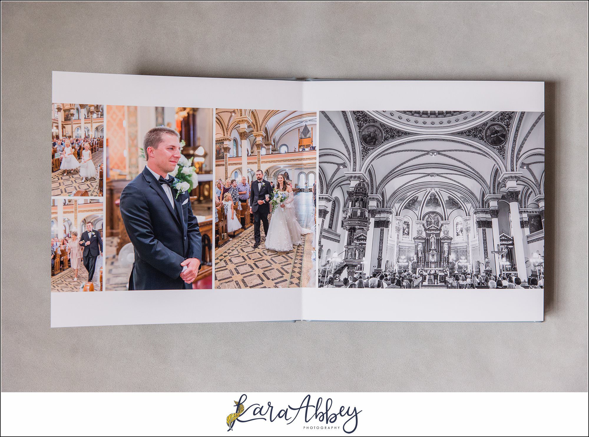 Light Blue Leather Heirloom Wedding Album in Irwin PA Custom Designed and Created by Irwin PA Wedding Photographer