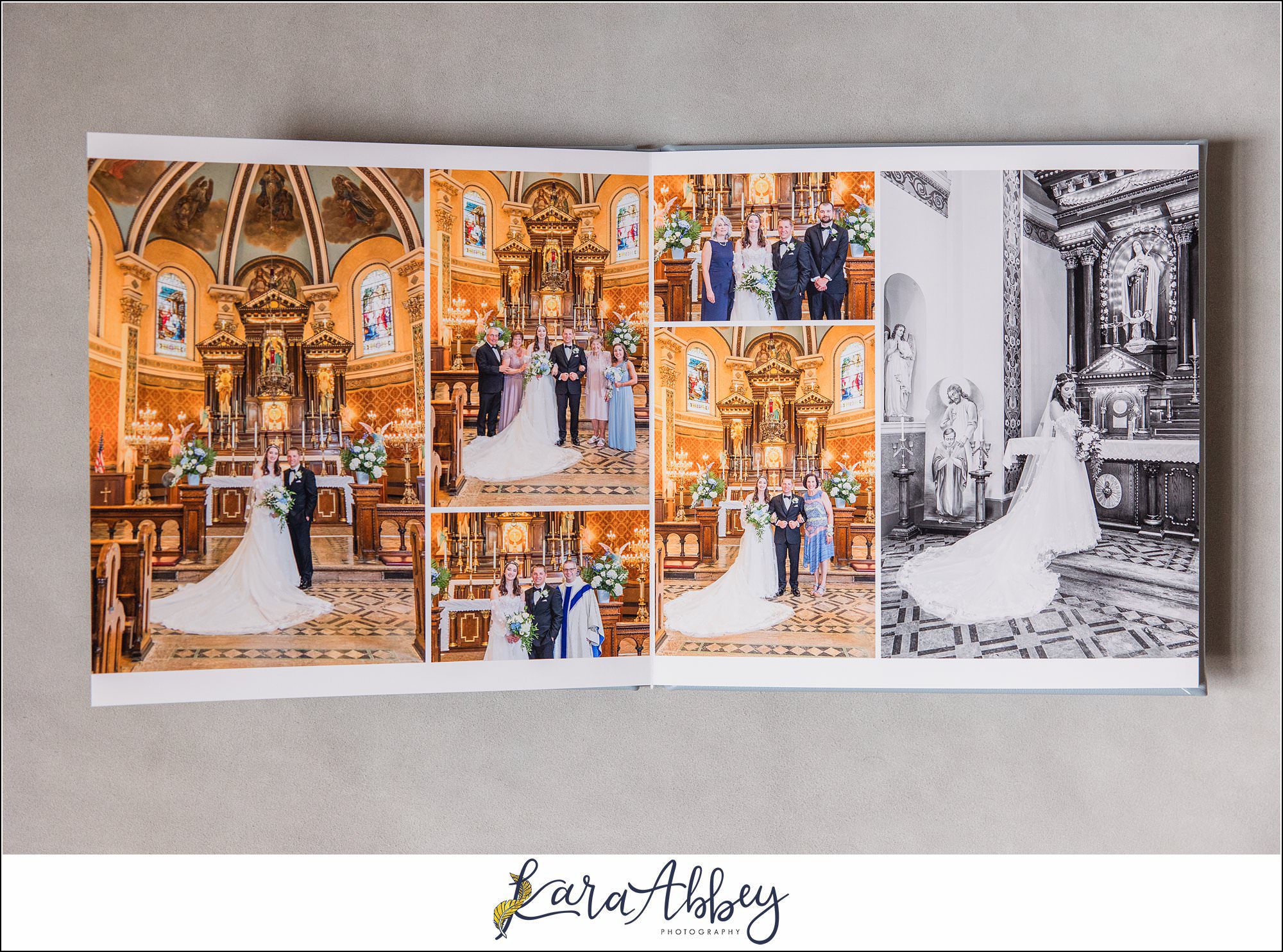 Light Blue Leather Heirloom Wedding Album in Irwin PA Custom Designed and Created by Irwin PA Wedding Photographer
