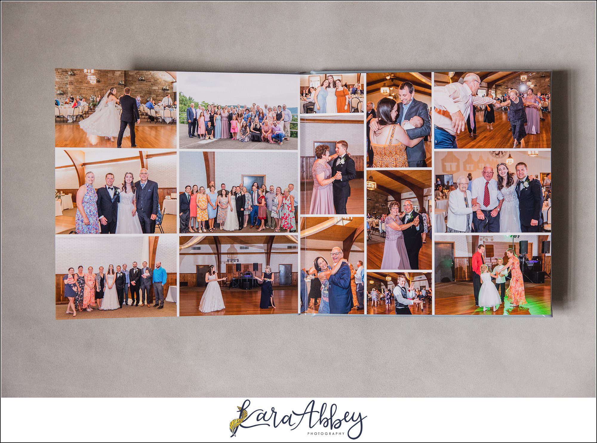 Light Blue Leather Heirloom Wedding Album in Irwin PA Custom Designed and Created by Irwin PA Wedding Photographer