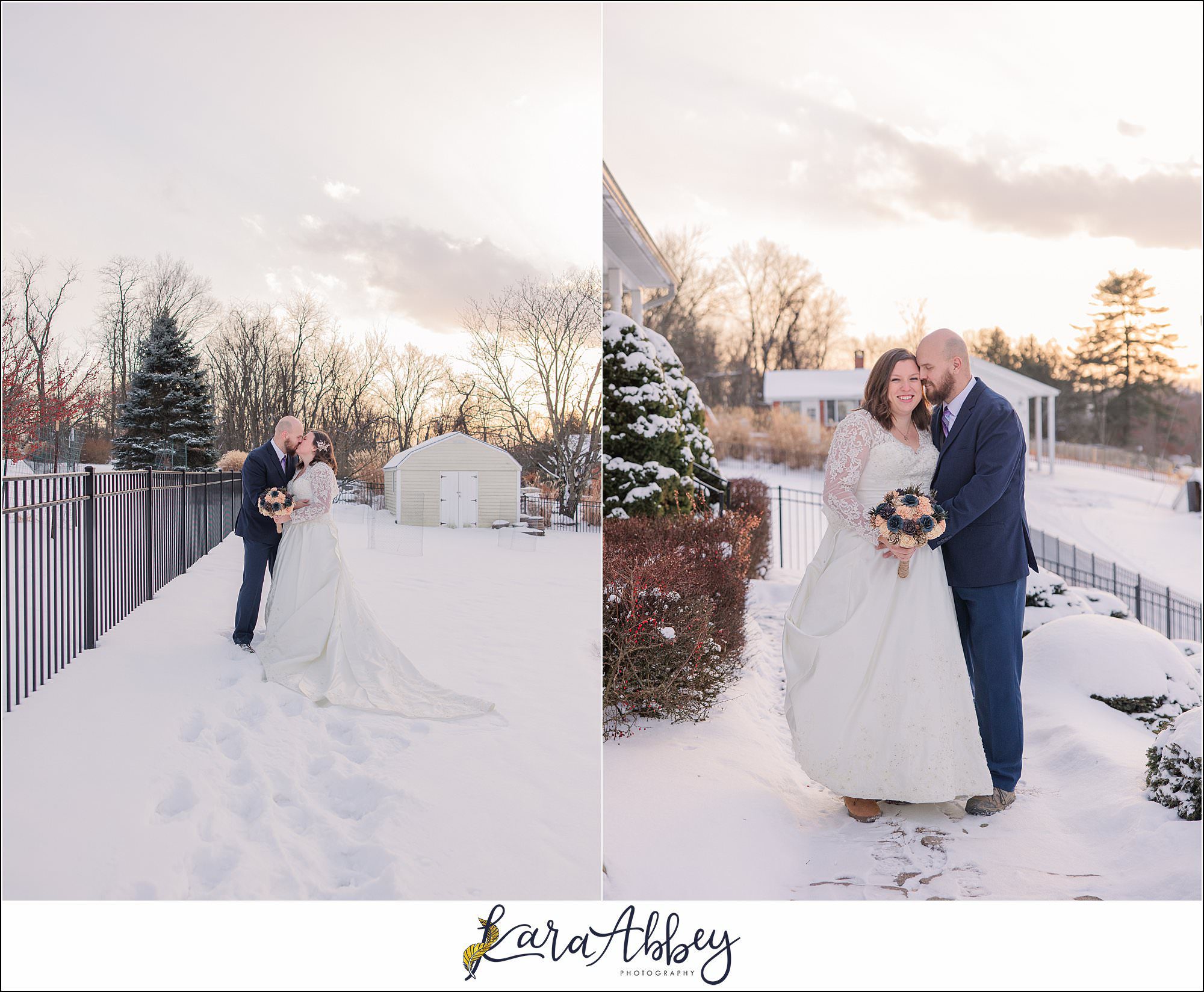 Winter Snowy Bridal Portraits in White Oak, PA